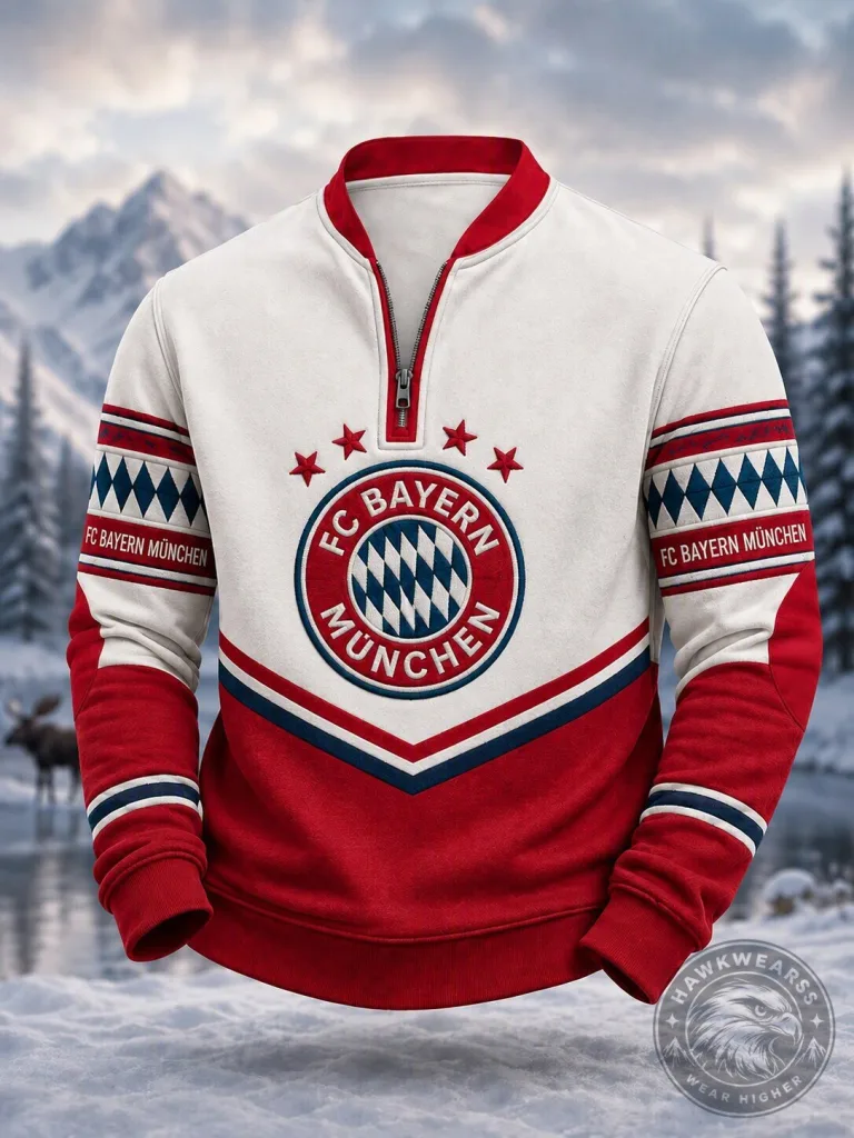 FC Bayern Munich Football Club Quarter Zip Pullover Sweatshirt 35 FC Bayern Munich Football Club Quarter Zip Pullover Sweatshirt