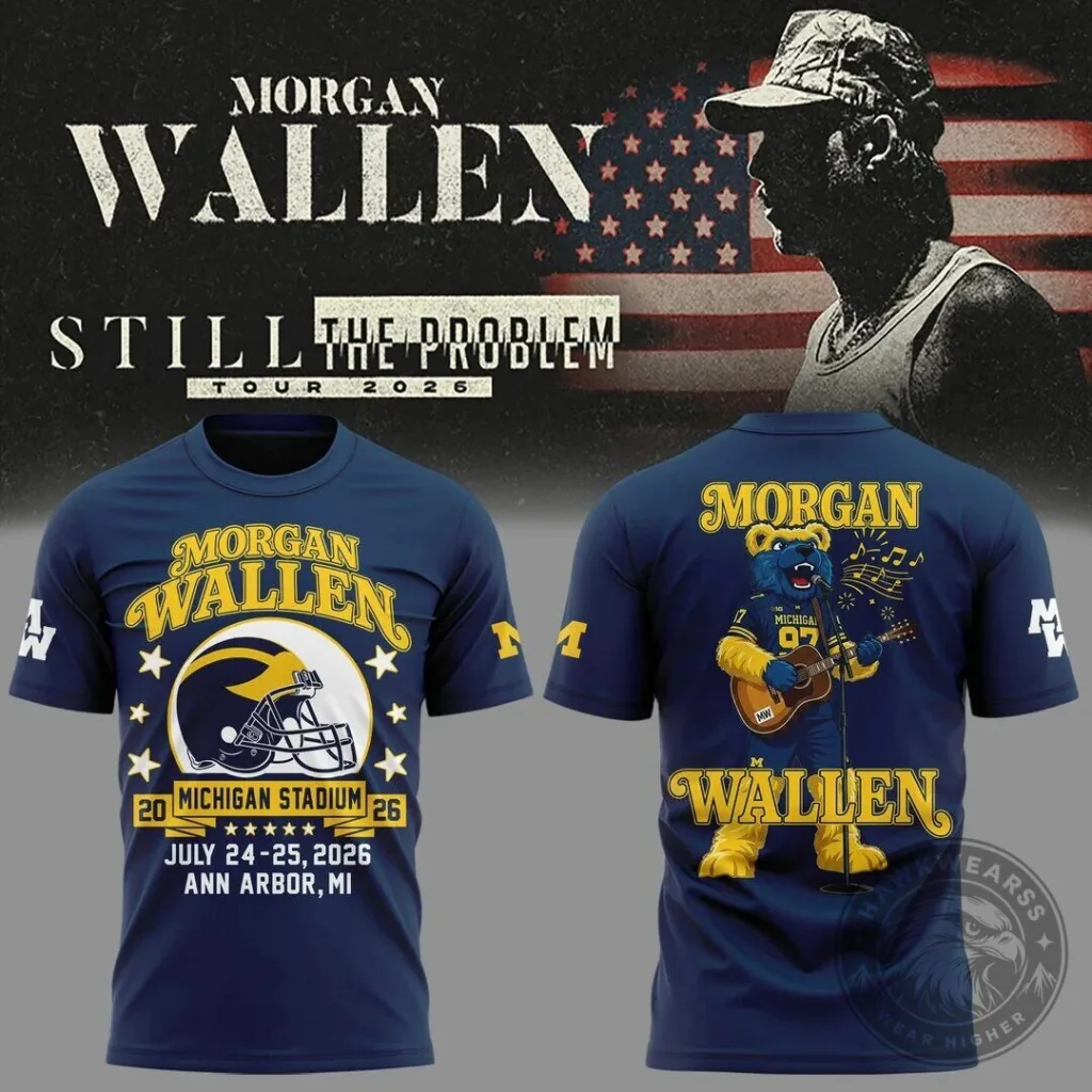 Michigan Wolverines Football Tee for Morgan Wallen's Still The Problem Tour 2026