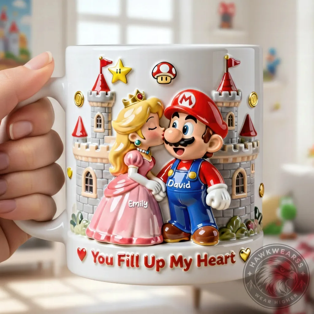 Super Mario Princess Peach Personalized You Fill Up My Heart Coffee Mug Super Mario Princess Peach Personalized You Fill Up My Heart Coffee Mug