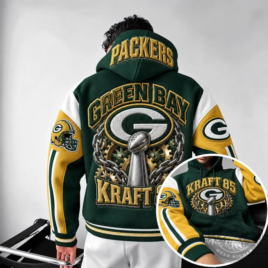 Green Bay Packers Super Bowl Kraft 85 Football Team Hoodie Green Bay Packers Super Bowl Kraft 85 Football Team Hoodie