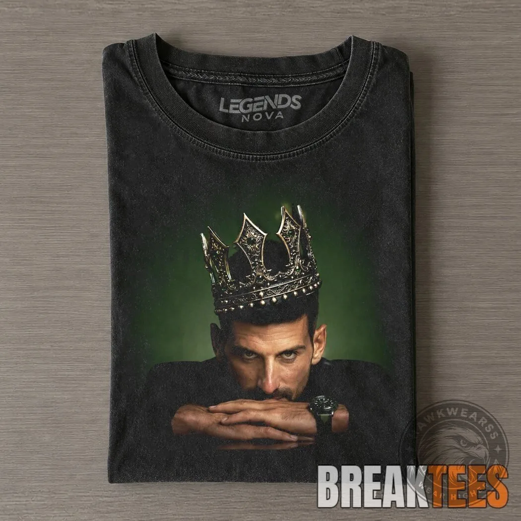 Novak Djokovic Tennis King Crown Legends Nova T-Shirt