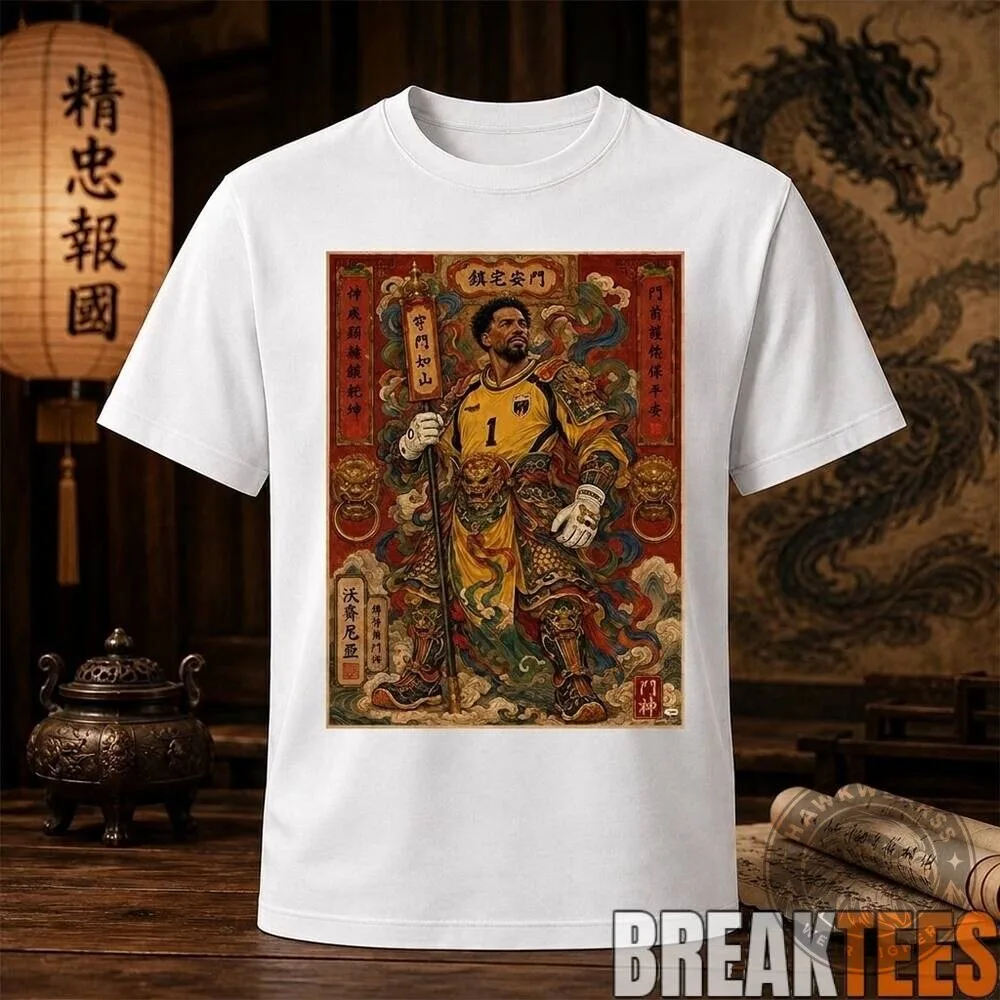 Vozinha Cape Verde Goalkeeper Chinese Door God Warrior T-Shirt