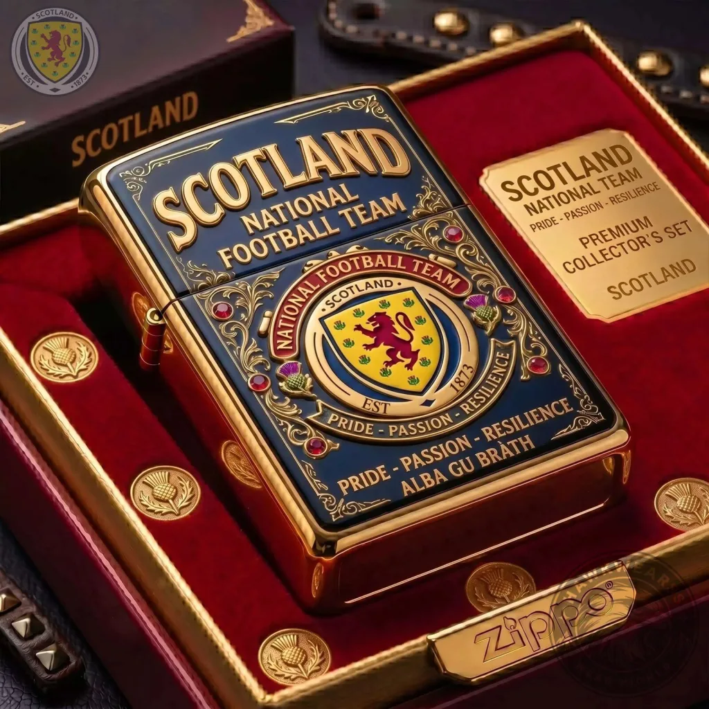 Scotland National Football Team Zippo Lighter with Crest and Motto 34 Scotland National Football Team Zippo Lighter with Crest and Motto