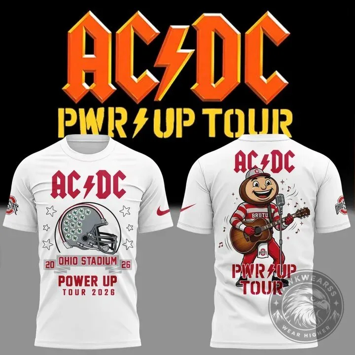 2026 Concert T-Shirt for AC/DC Power Up Tour - Ohio State Football Design