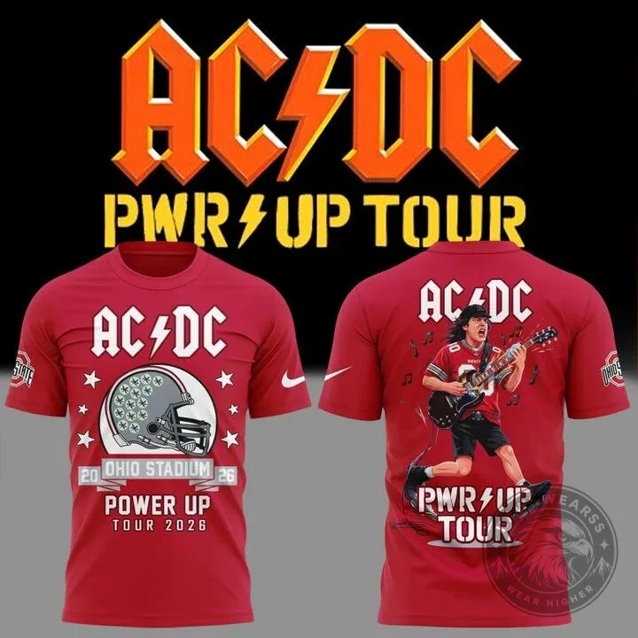 AC/DC Power Up Tour 2026 Concert T-Shirt for Ohio State Football Fans