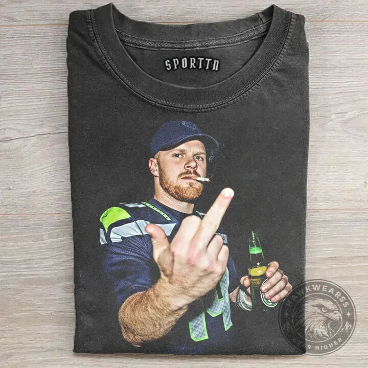 Sam Darnold Seattle Seahawks Football Player Smoking Beer T-Shirt