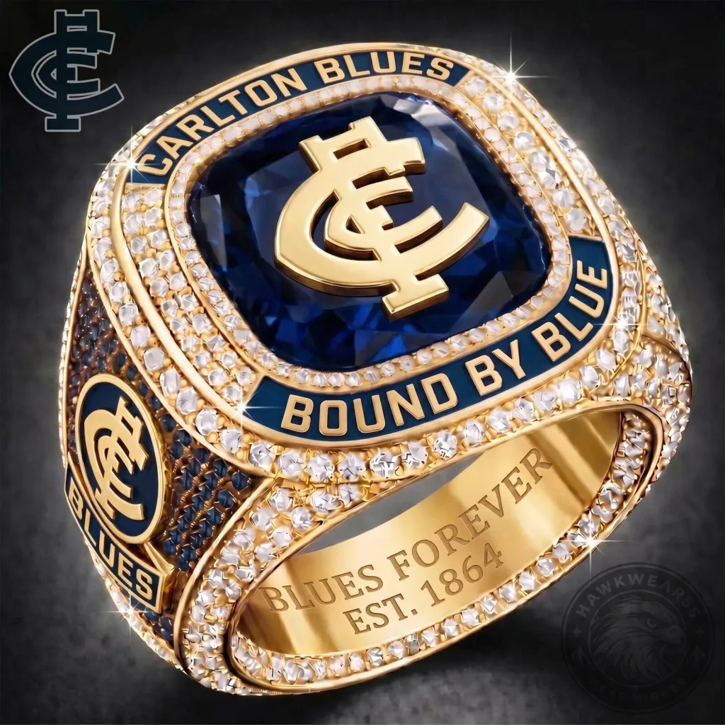 Carlton Blues Football Club Bound By Blue Gold Championship Ring Carlton Blues Football Club Bound By Blue Gold Championship Ring
