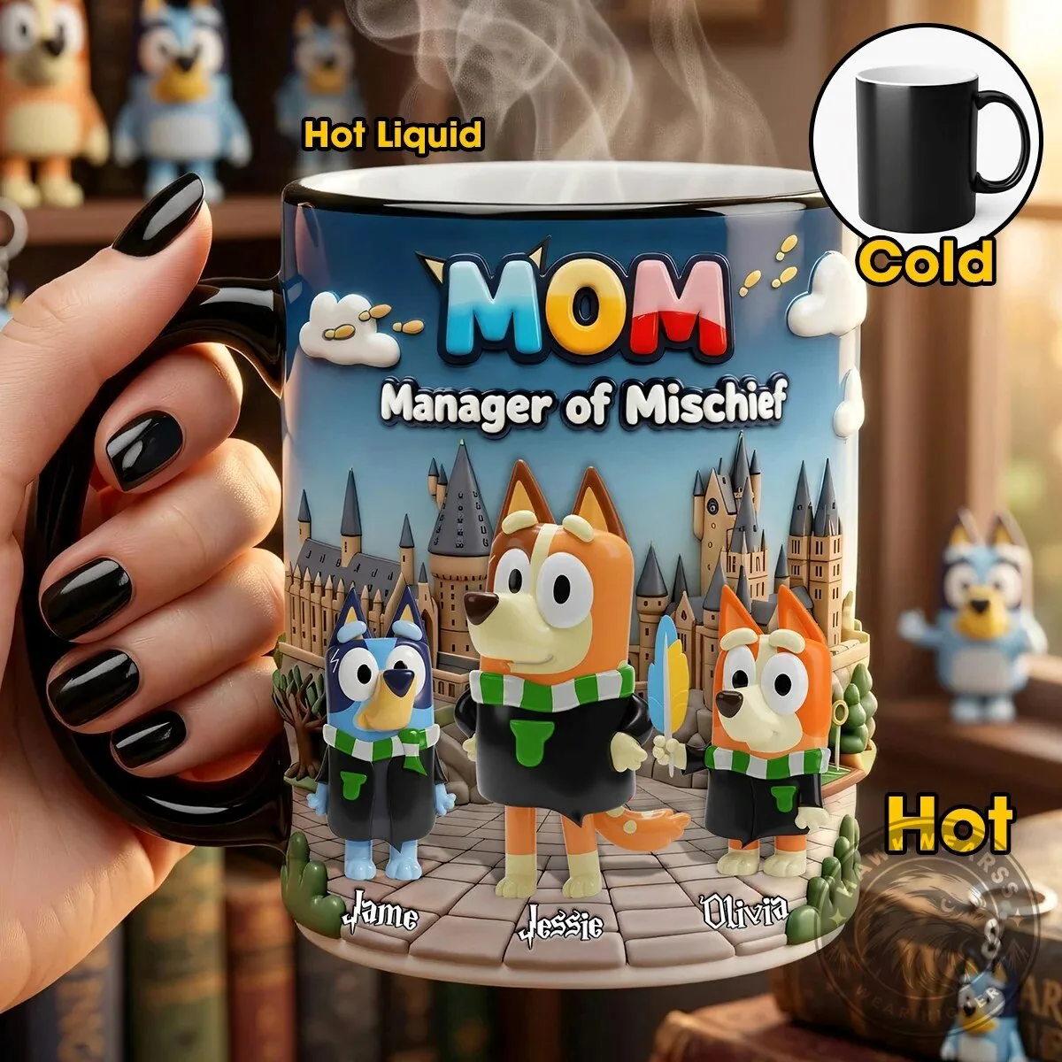 Bluey Mom Manager of Mischief Heat Changing Coffee Mug