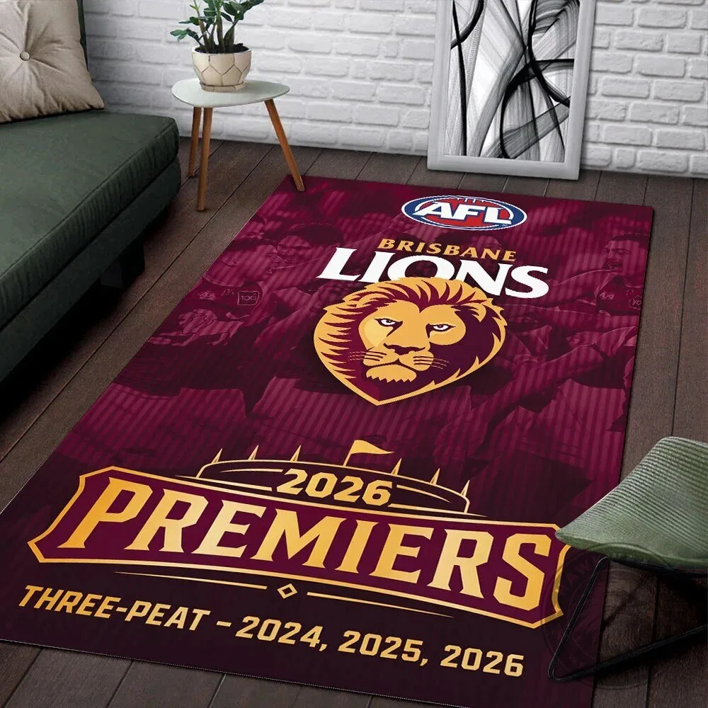 Brisbane Lions Australian Football League 2026 Premiers Three-Peat Area Rug