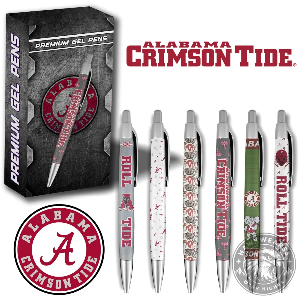 Alabama Crimson Tide Football Team Premium Gel Pens Set Alabama Crimson Tide Football Team Premium Gel Pens Set