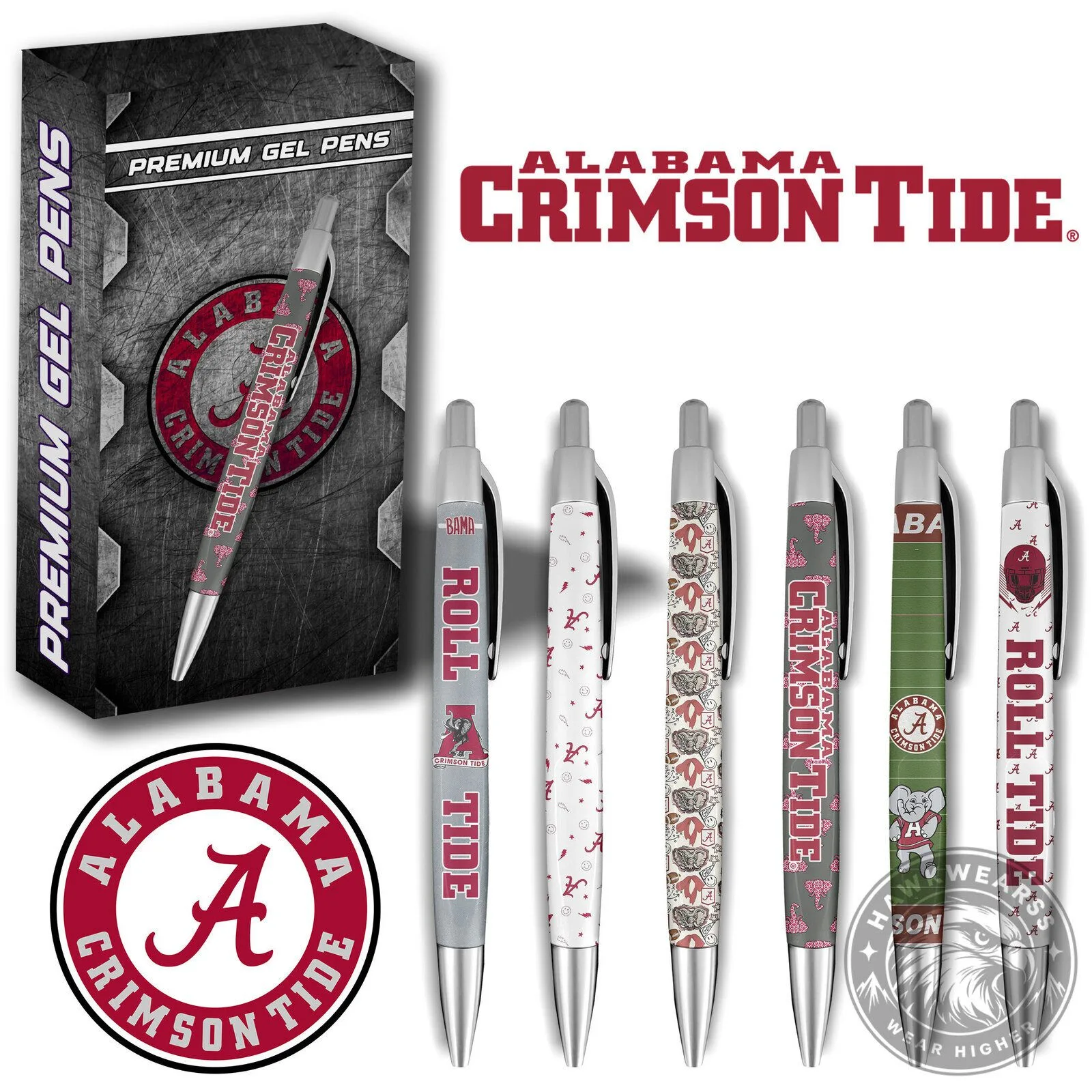 Alabama Crimson Tide Football Team Premium Gel Pens Set