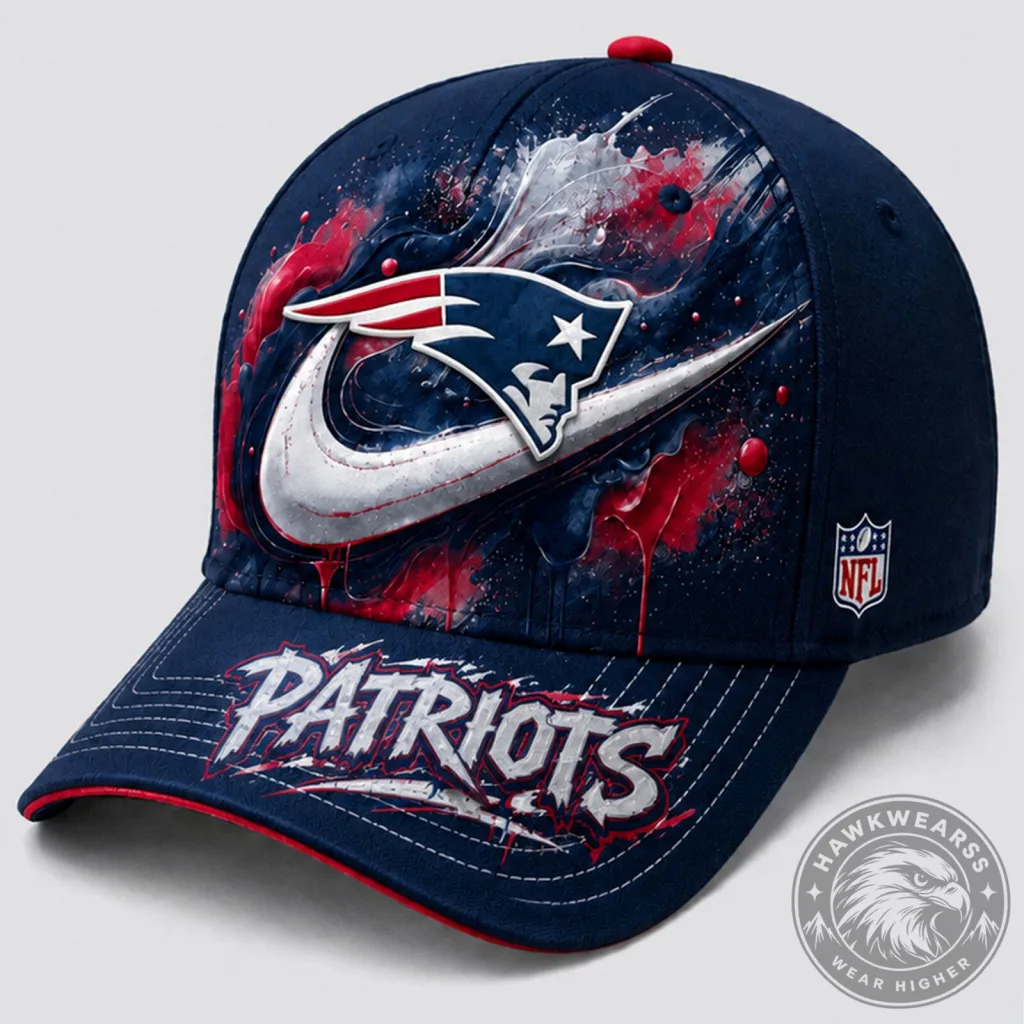 New England Patriots Paint Burst NFL Fan Pride Classic Cap Hat New England Patriots Paint Burst NFL Fan Pride Classic Cap Hat