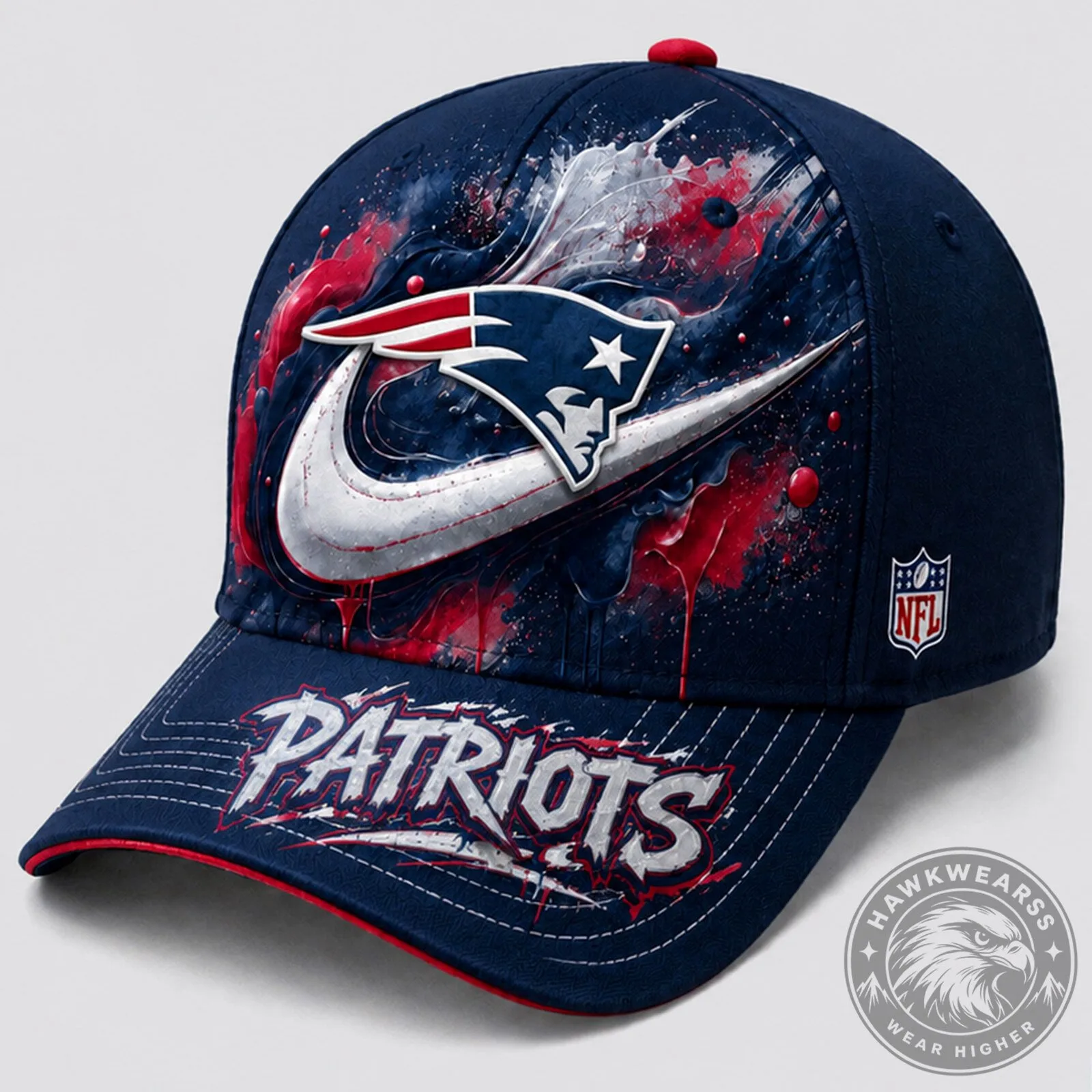 New England Patriots Paint Burst NFL Fan Pride Classic Cap Hat