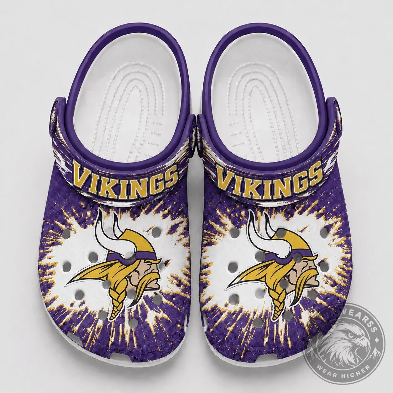Minnesota Vikings NFL Team Logo Purple Tie Dye Fan Shoes