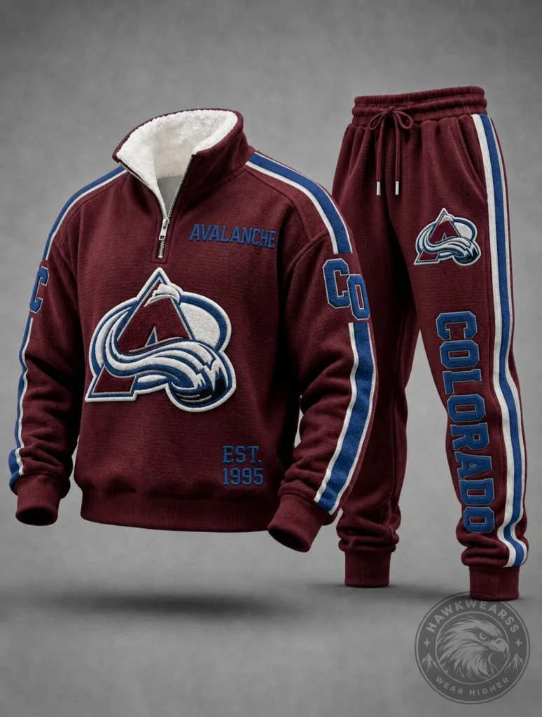 Colorado Avalanche Maroon Fleece Quarter-Zip Pullover and Sweatpants Tracksuit Set 10 Colorado Avalanche Maroon Fleece Quarter-Zip Pullover and Sweatpants Tracksuit Set