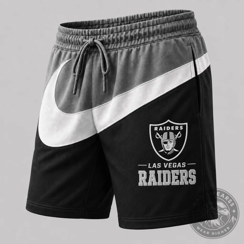 Swoosh Athletic Shorts for NFL Las Vegas Raiders Fans Swoosh Athletic Shorts for NFL Las Vegas Raiders Fans