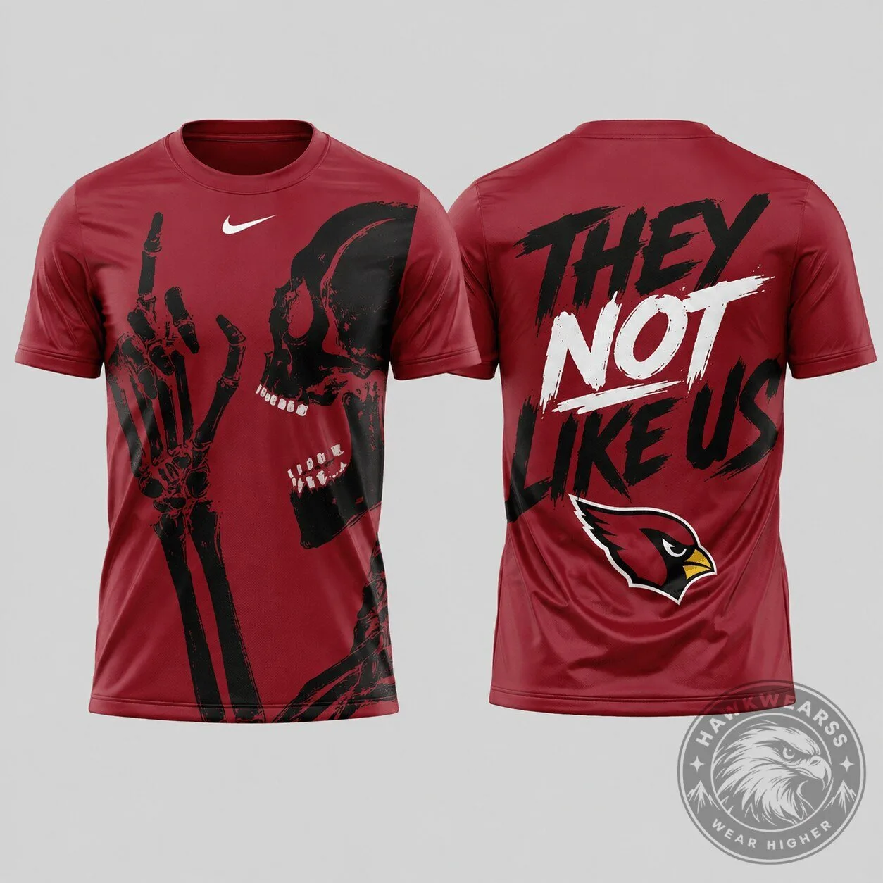 Arizona Cardinals Football Team Skeleton Gesture Graphic T-Shirt