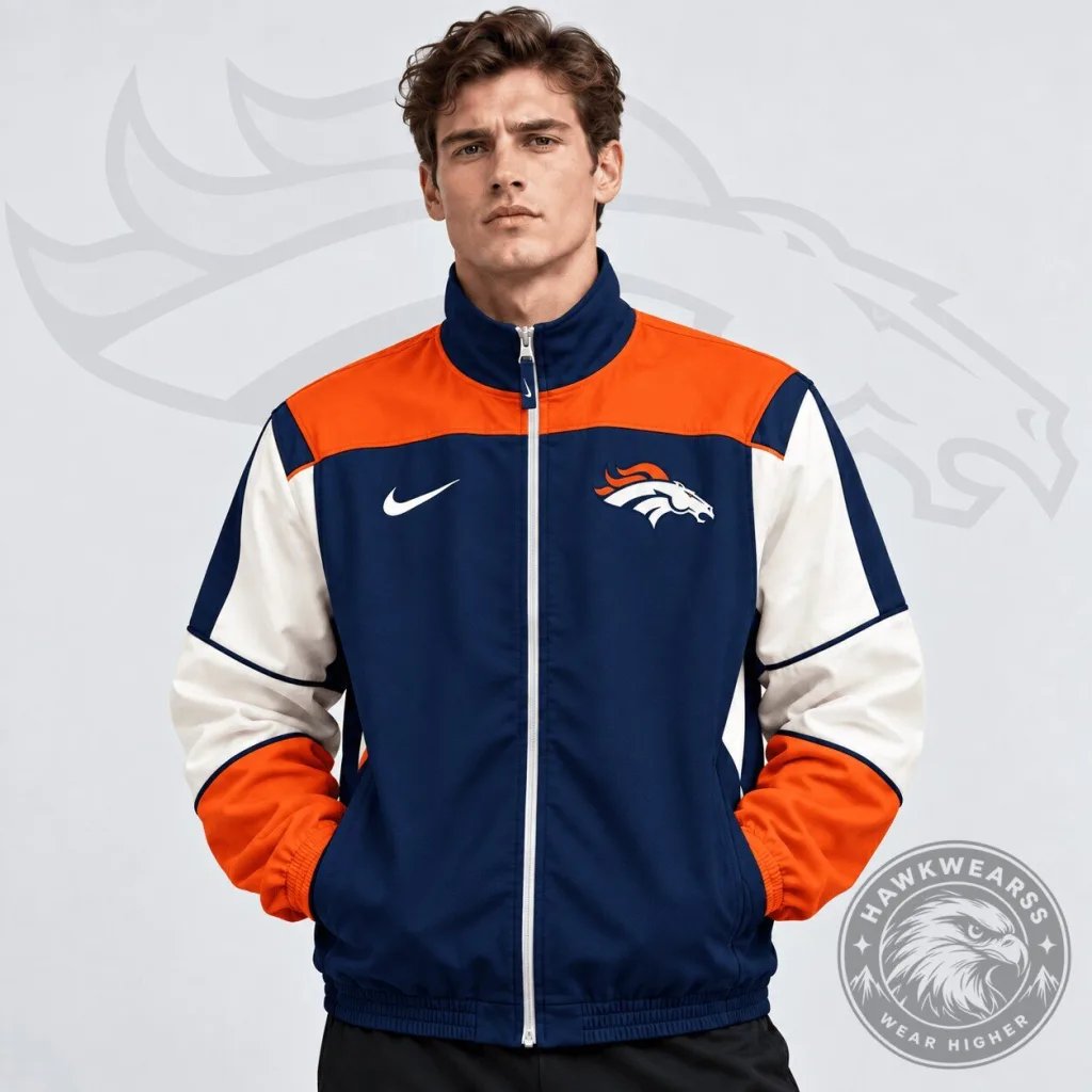 Denver Broncos National Football League Team Crest Color Block Full Zip Jacket Denver Broncos National Football League Team Crest Color Block Full Zip Jacket