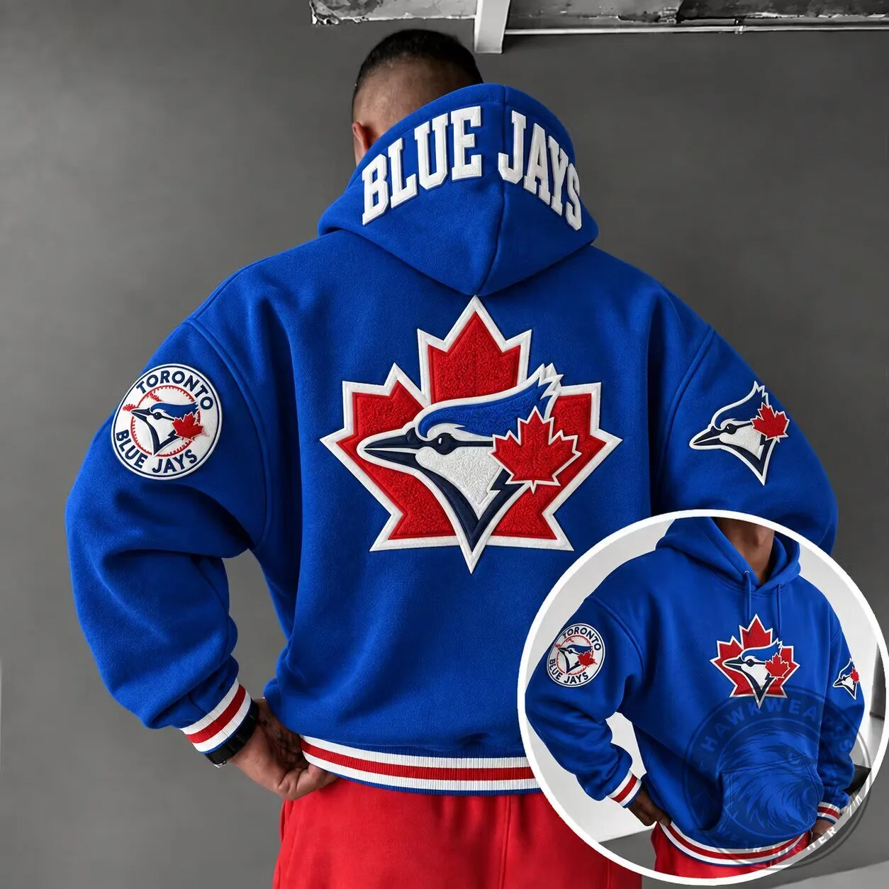 Toronto Blue Jays Baseball Team Logo Royal Blue Oversized Hoodie