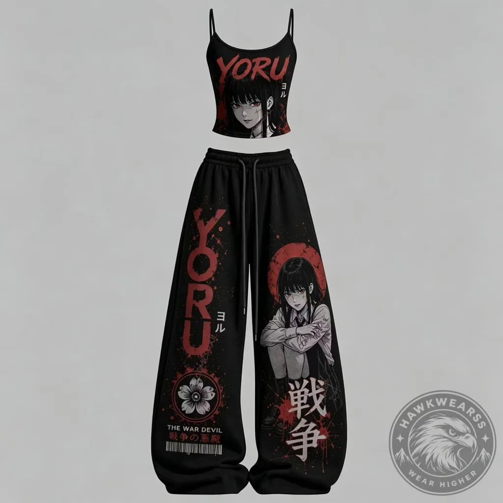 Chainsaw Man Yoru The War Devil Anime Character Two Piece Pajamas Set 37 Chainsaw Man Yoru The War Devil Anime Character Two Piece Pajamas Set