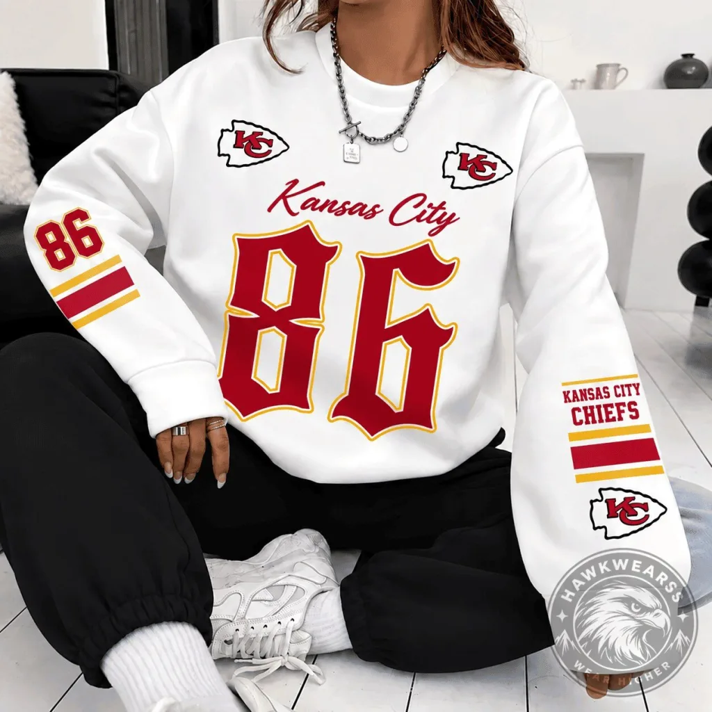 heritage-script-sweatshirt-in-white-with-number-86-for-kansas-city-chiefs-football-team-featured Heritage Script Sweatshirt in White with Number 86 for Kansas City Chiefs Football Team