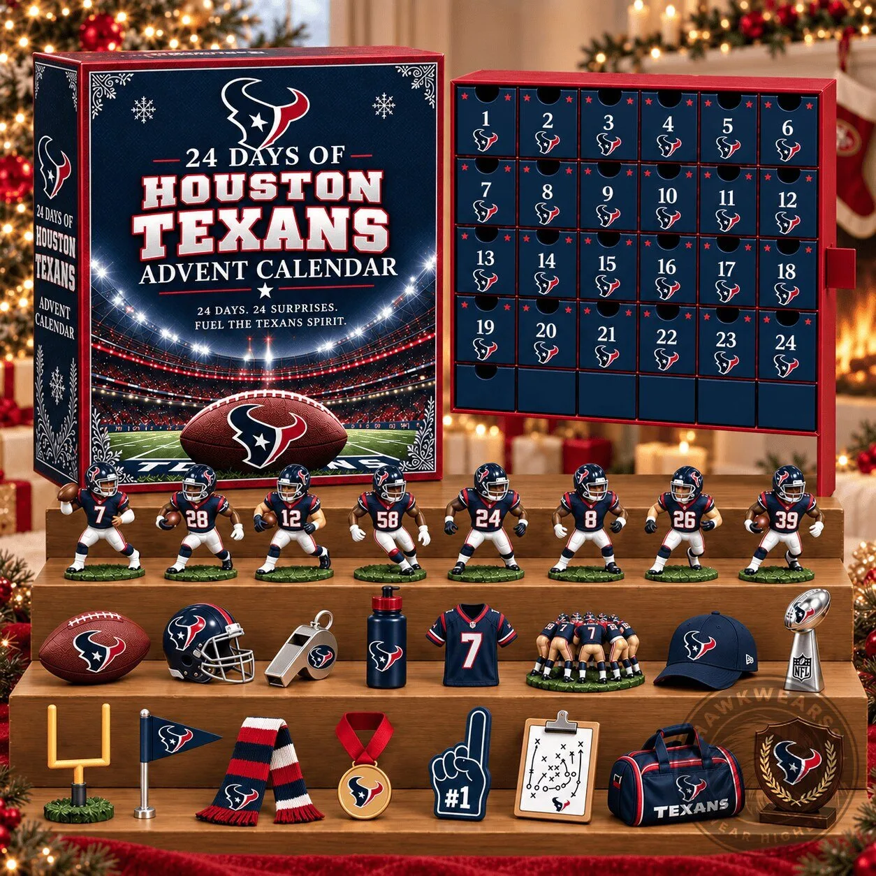 Houston Texans 24 Days of Surprises Advent Calendar Gift Box