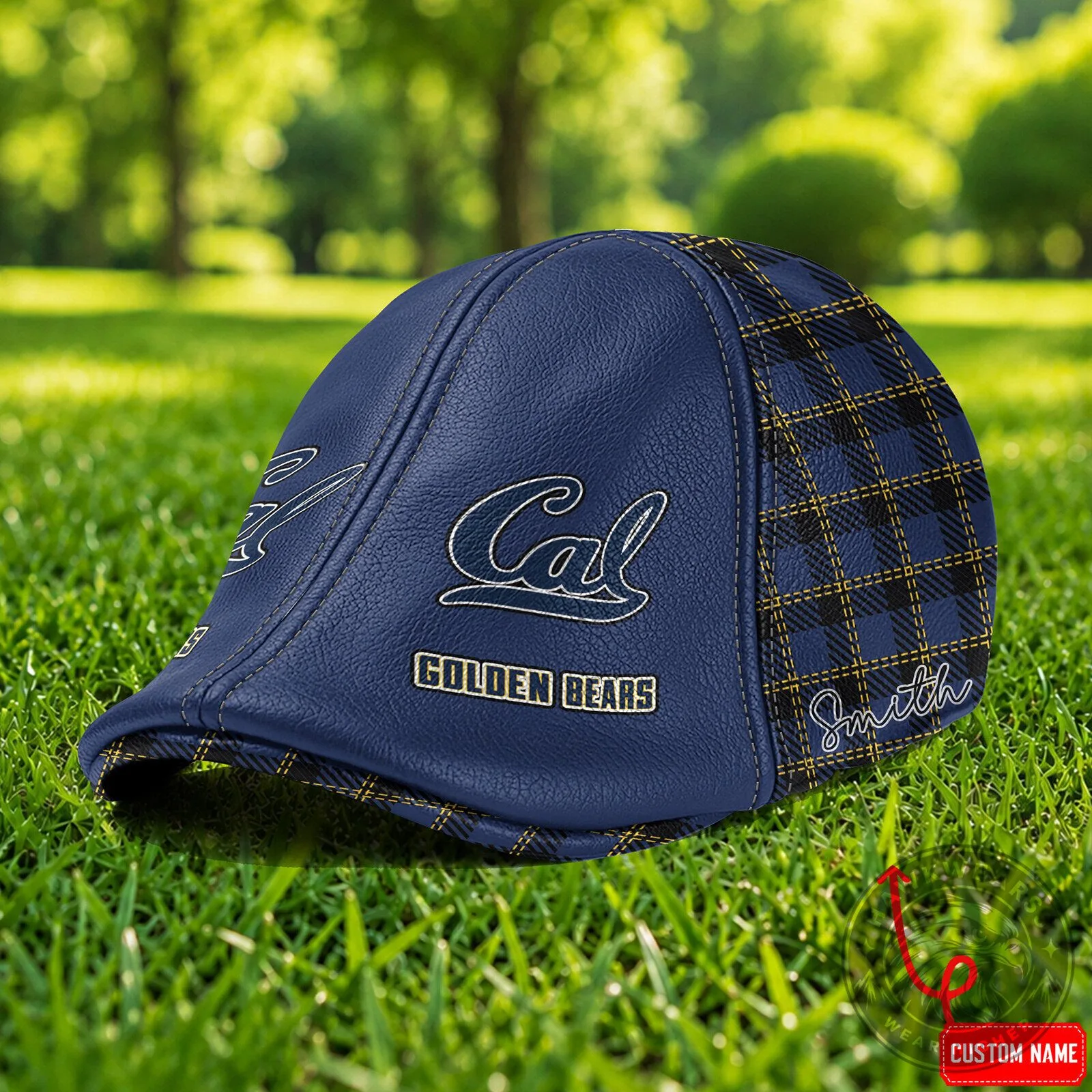 California Golden Bears NCAA Custom Name Blue Plaid Ivy Flat Cap Hat 4 California Golden Bears NCAA Custom Name Blue Plaid Ivy Flat Cap Hat