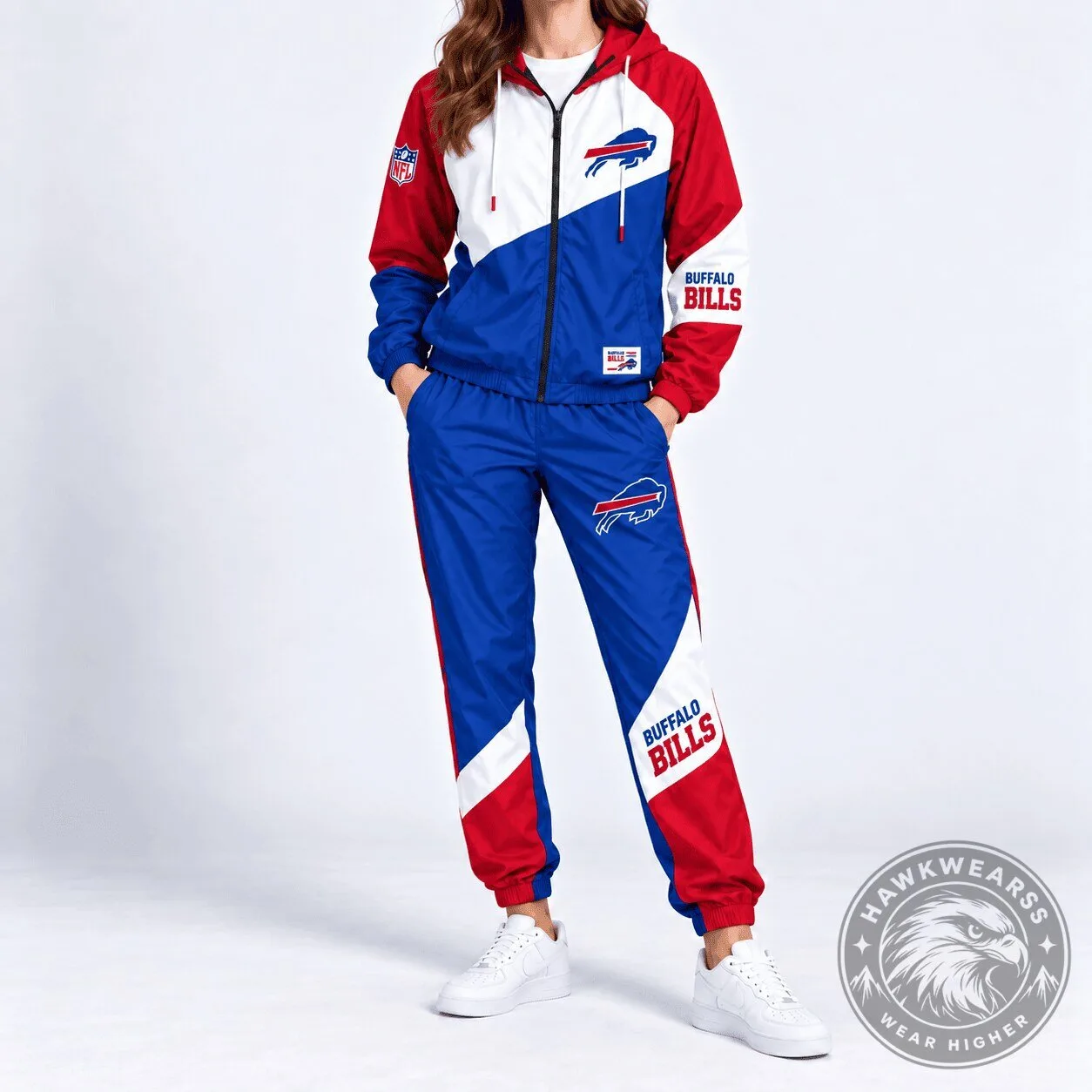 Buffalo Bills NFL Team Training Days Slash Tracksuit Jacket and Pants Set