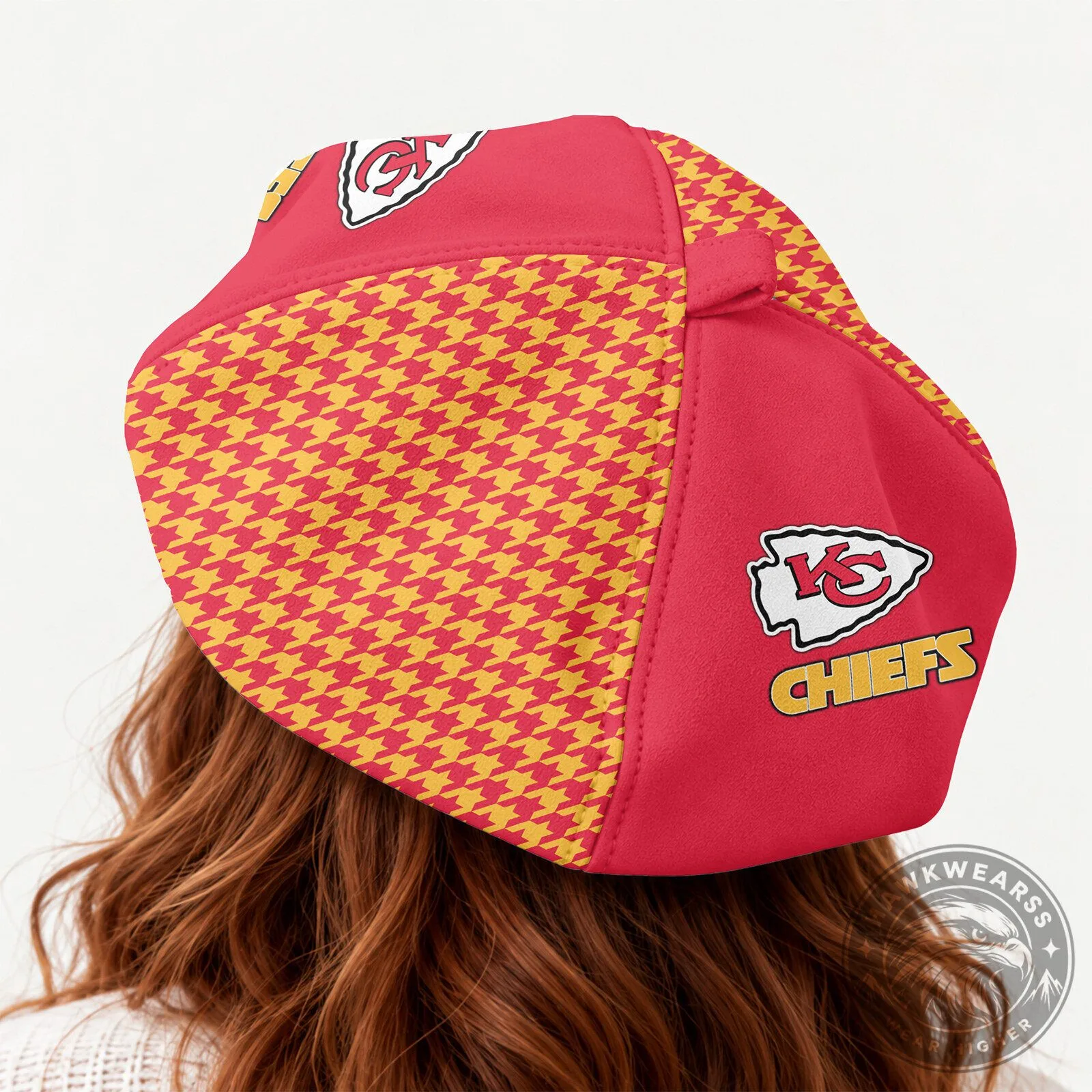 Kansas City Chiefs Personalized Houndstooth Beret Cap Hat 10 Kansas City Chiefs Personalized Houndstooth Beret Cap Hat