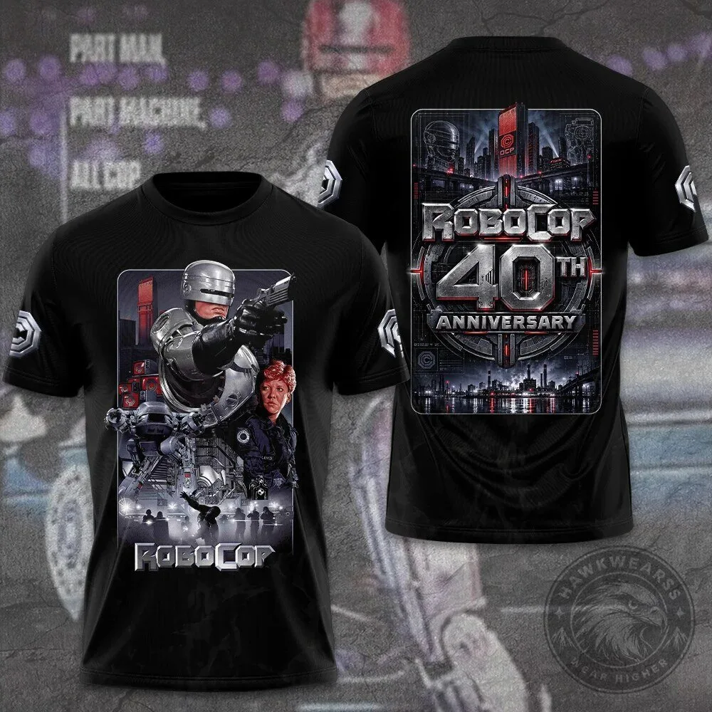 RoboCop 40th Anniversary Movie Poster Art Black Graphic T-Shirt
