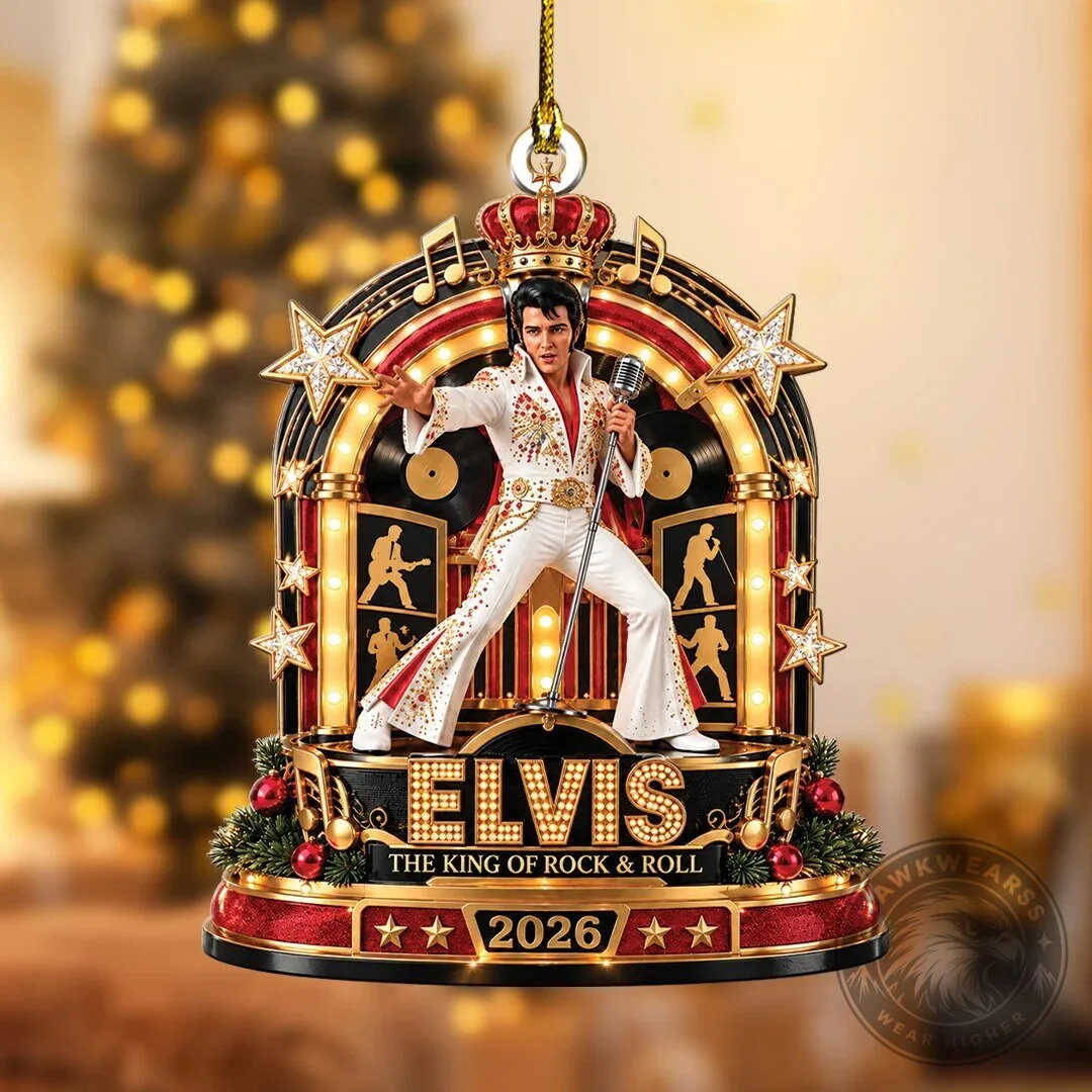 Elvis Presley The King of Rock and Roll Jukebox Christmas Ornament