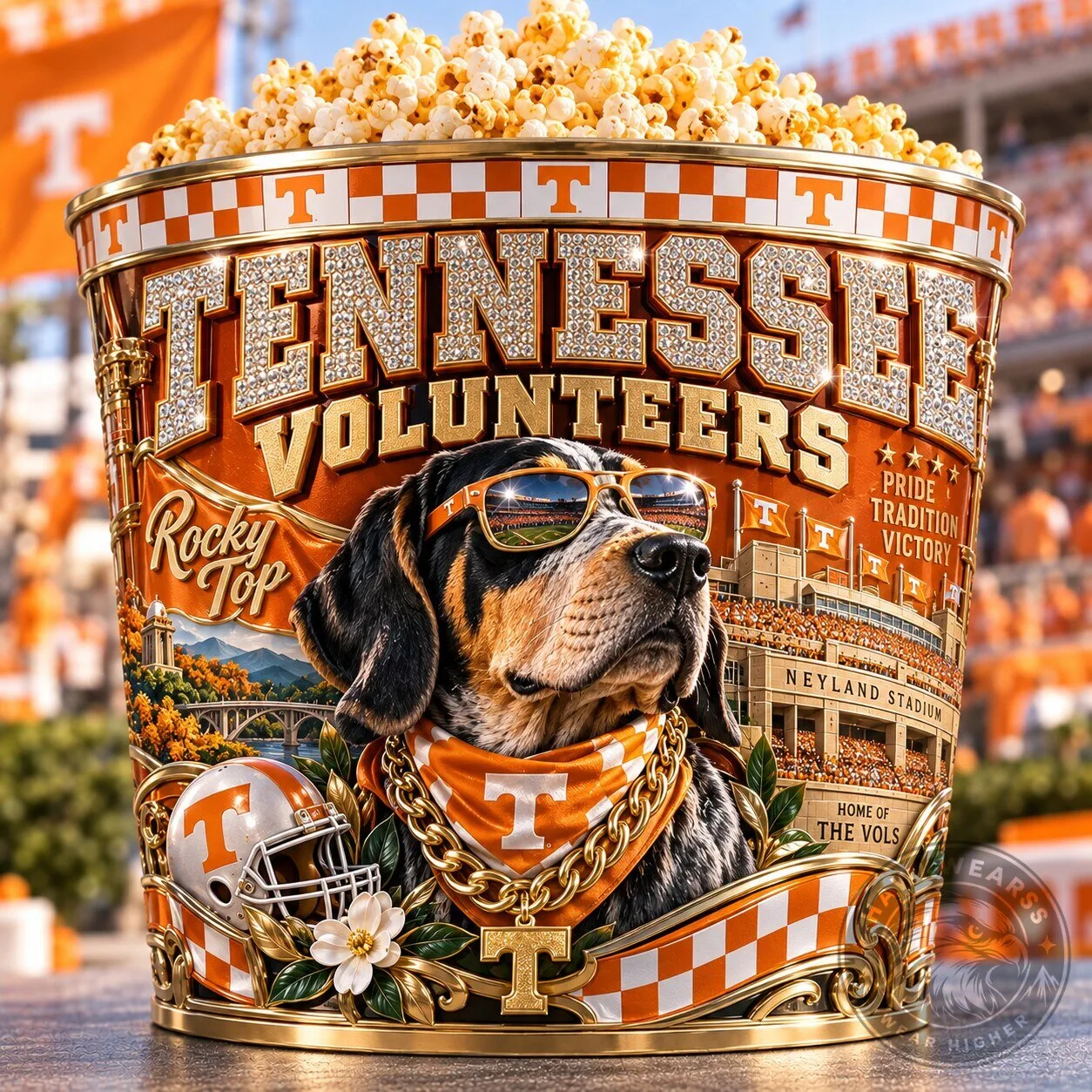 Tennessee Volunteers Rocky Top Neyland Stadium Popcorn Bucket