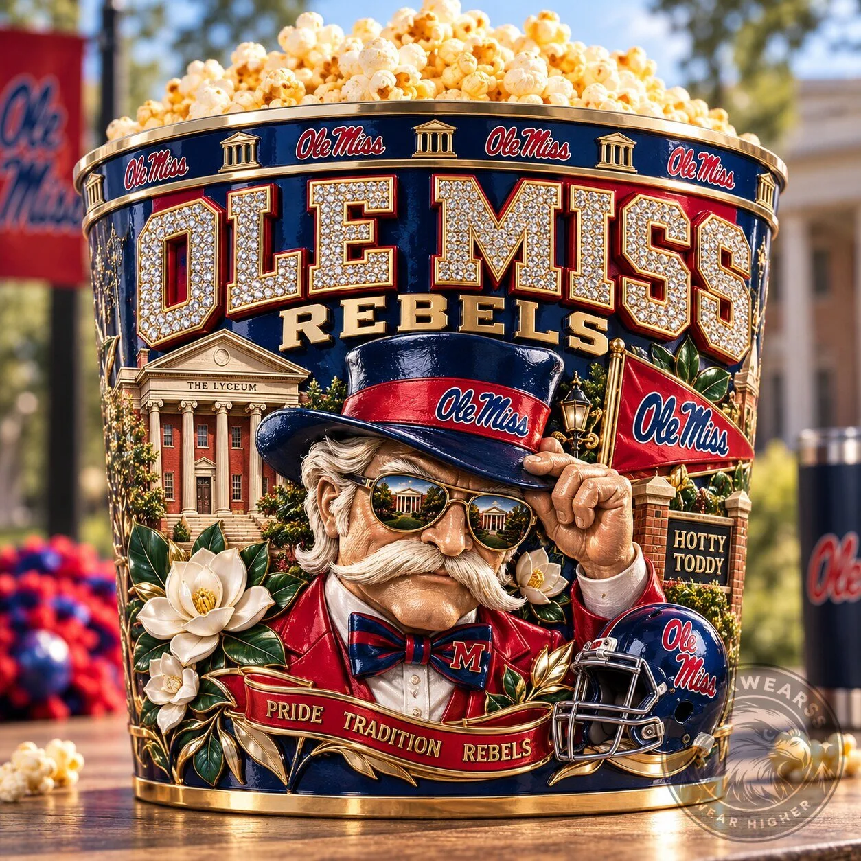 Ole Miss Rebels Football Popcorn Bucket 1 Ole Miss Rebels Football Popcorn Bucket