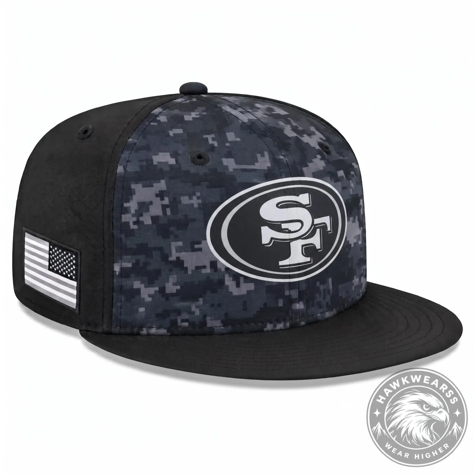 San Francisco 49ers Salute To Service Digital Camo Snapback Cap Hat 7 San Francisco 49ers Salute To Service Digital Camo Snapback Cap Hat