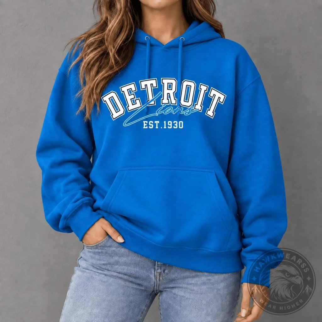 Detroit Lions Established 1930 Football Team Fan Hoodie Detroit Lions Established 1930 Football Team Fan Hoodie