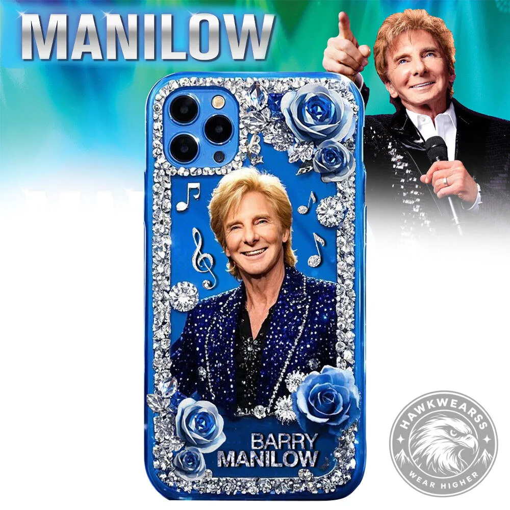 Barry Manilow Blue Crystal Rhinestone iPhone Phone Case