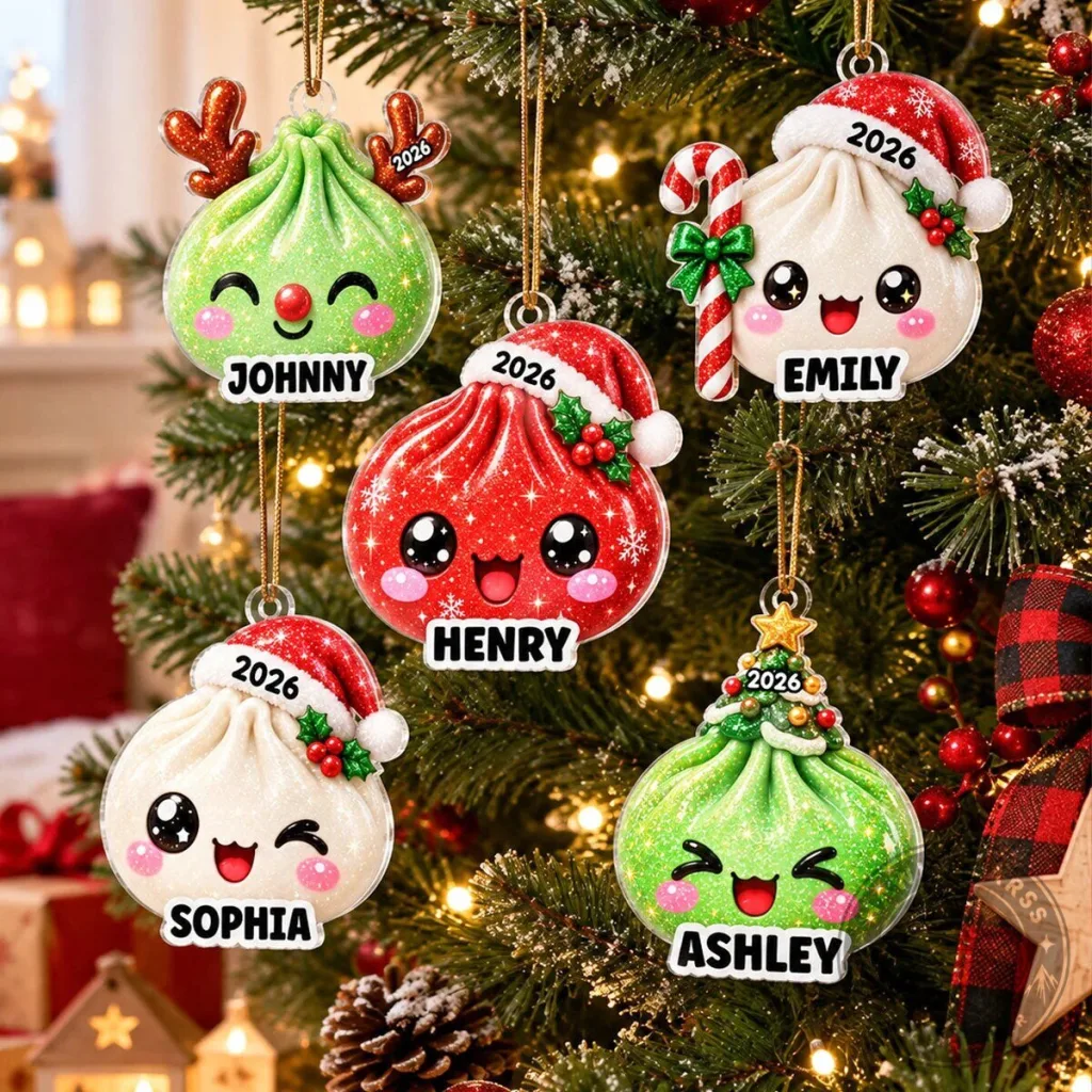 Personalized Christmas Dumpling Ornament Holiday Tree Decoration Personalized Christmas Dumpling Ornament Holiday Tree Decoration