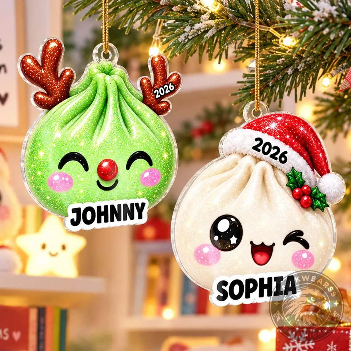 Personalized Christmas Dumpling Ornament Holiday Tree Decoration 17 Personalized Christmas Dumpling Ornament Holiday Tree Decoration