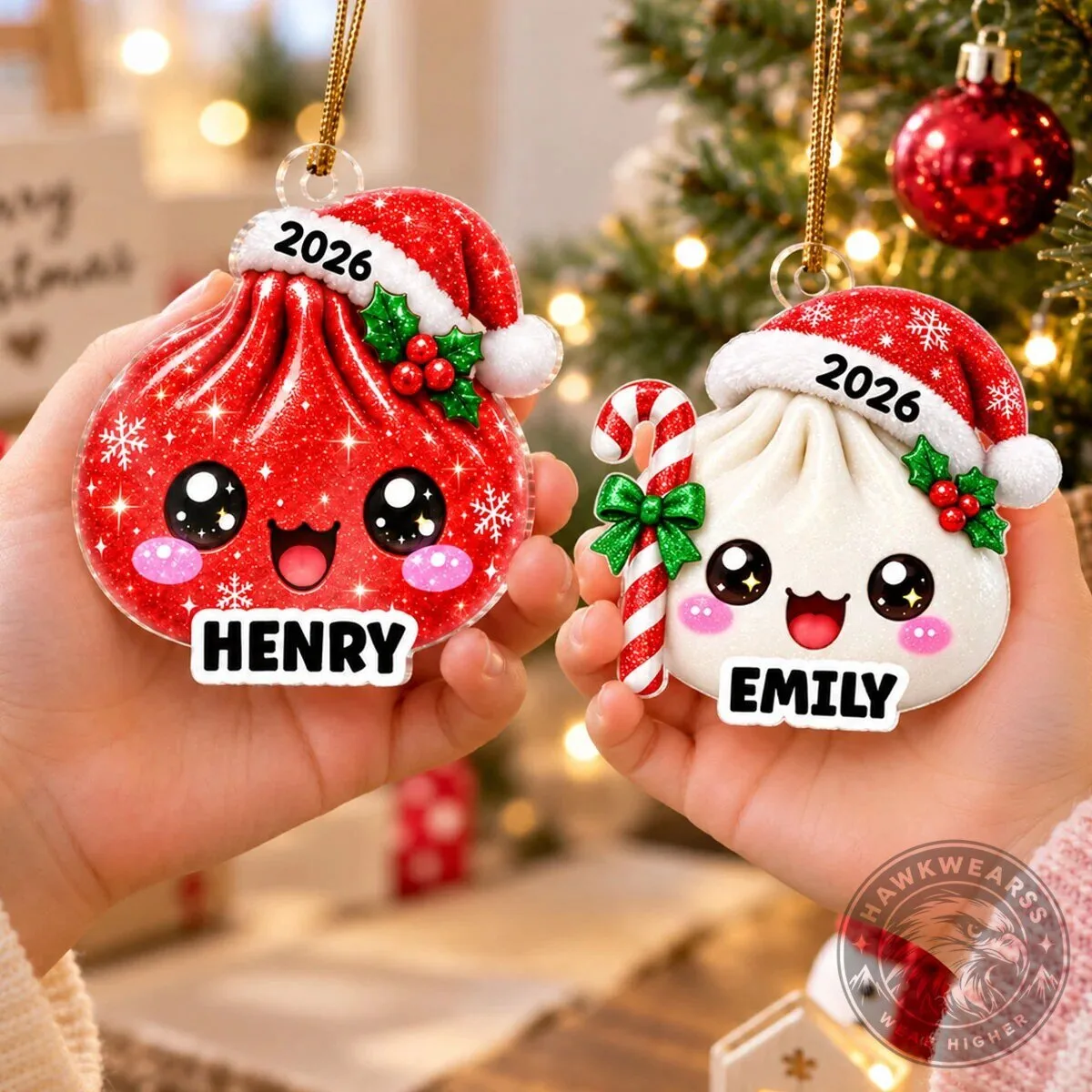 Personalized Christmas Dumpling Ornament Holiday Tree Decoration 18 Personalized Christmas Dumpling Ornament Holiday Tree Decoration