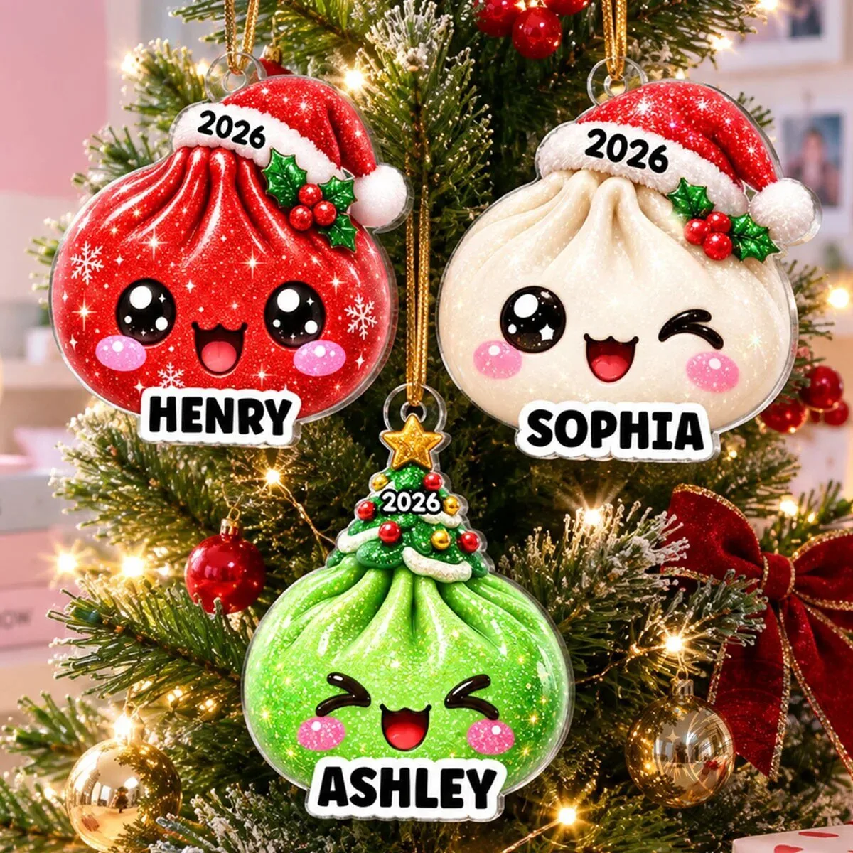 Personalized Christmas Dumpling Ornament Holiday Tree Decoration 19 Personalized Christmas Dumpling Ornament Holiday Tree Decoration