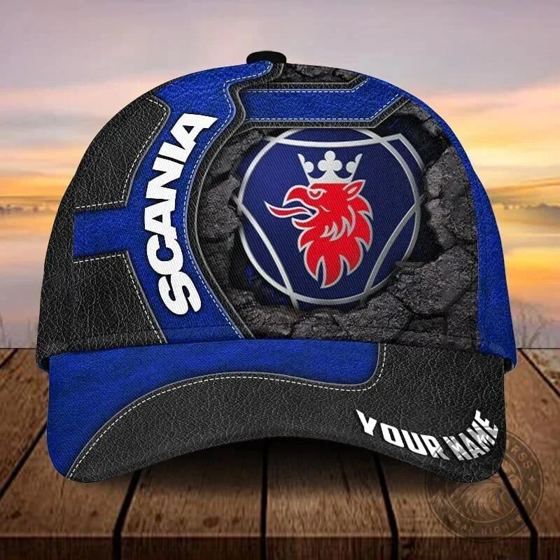 Personalized Scania Trucking Company Blue and Black Baseball Cap Hat