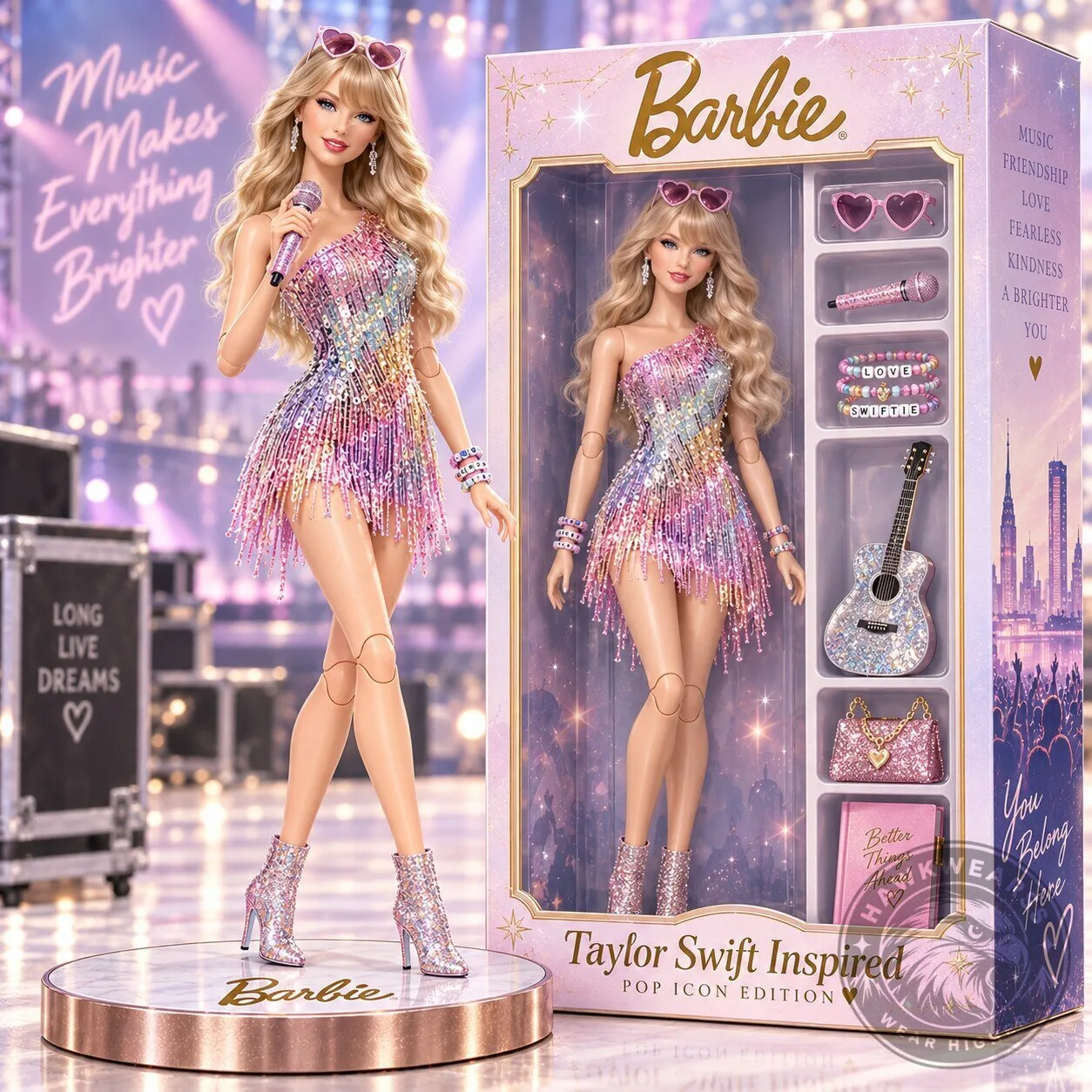Taylor Swift Inspired Pop Icon Edition Barbie Doll Collectible Figurine