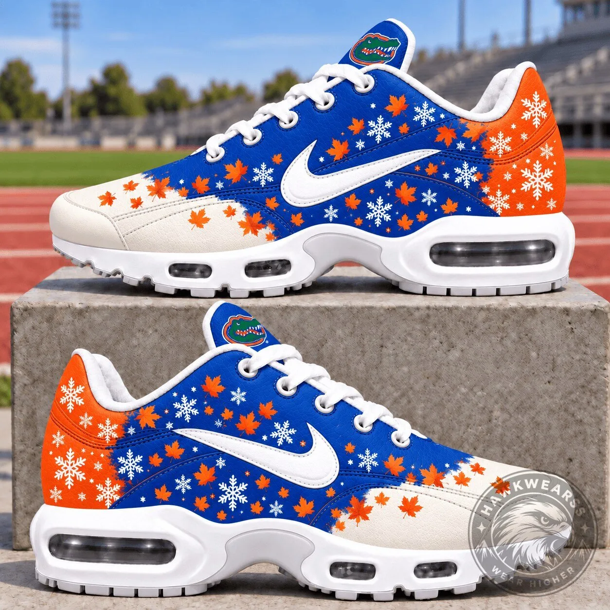 Florida Gators Fall Season Air Max Sneakers with Maple Leaves and Snowflakes