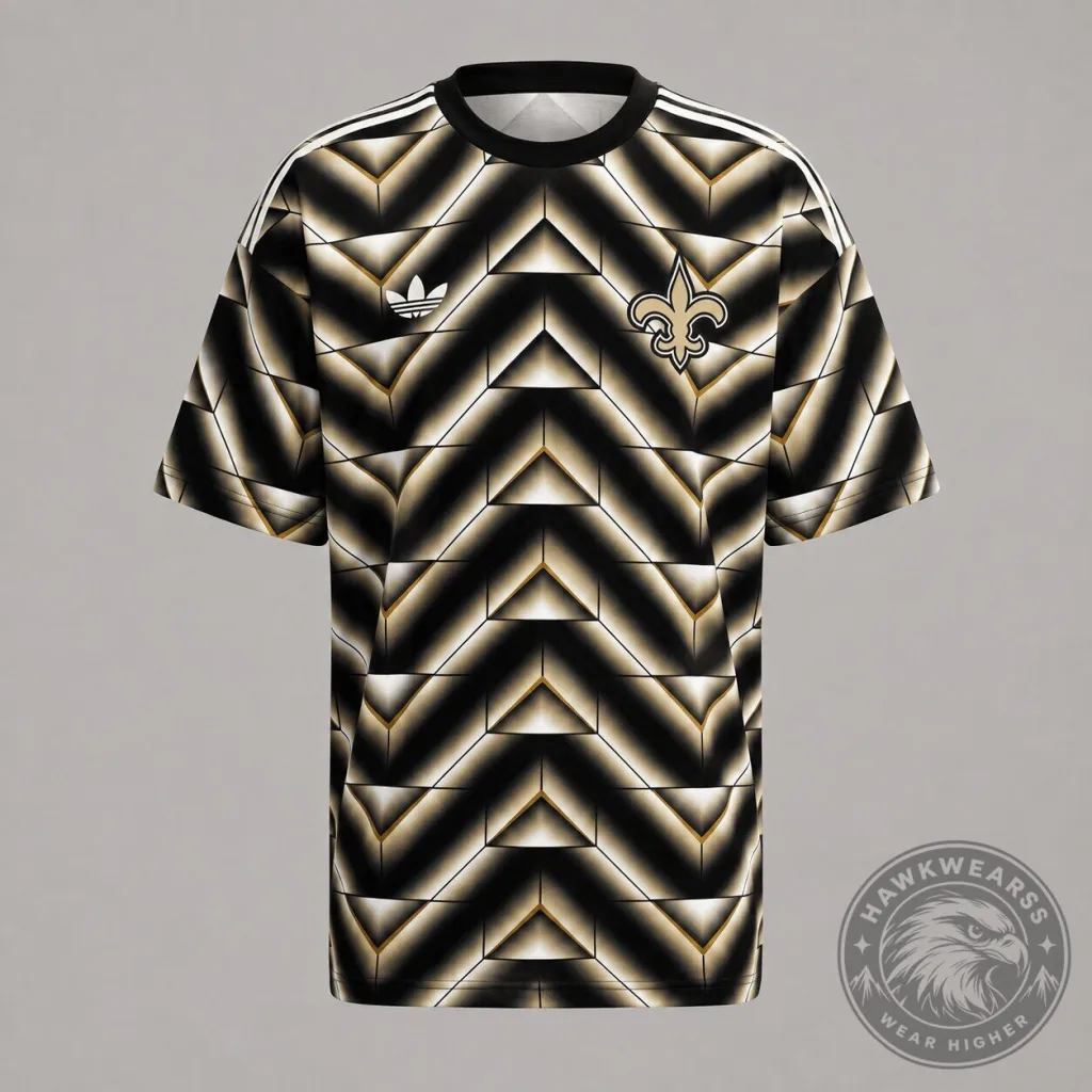 New Orleans Saints Geometric Pattern Black and Gold Football Jersey New Orleans Saints Geometric Pattern Black and Gold Football Jersey