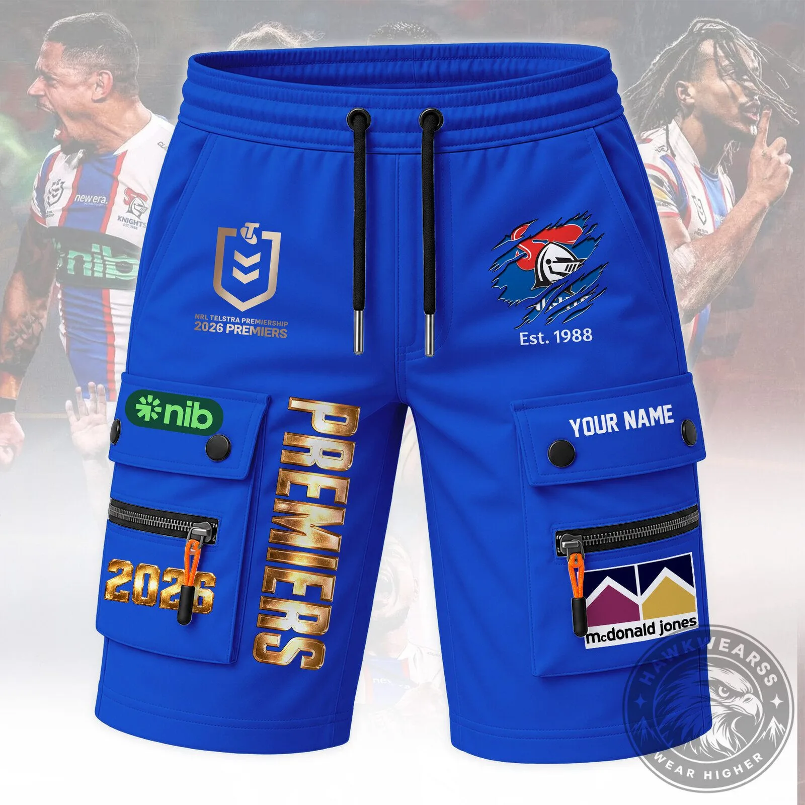 Newcastle Knights National Rugby League Telstra Premiership 2026 Premiers Cargo Shorts