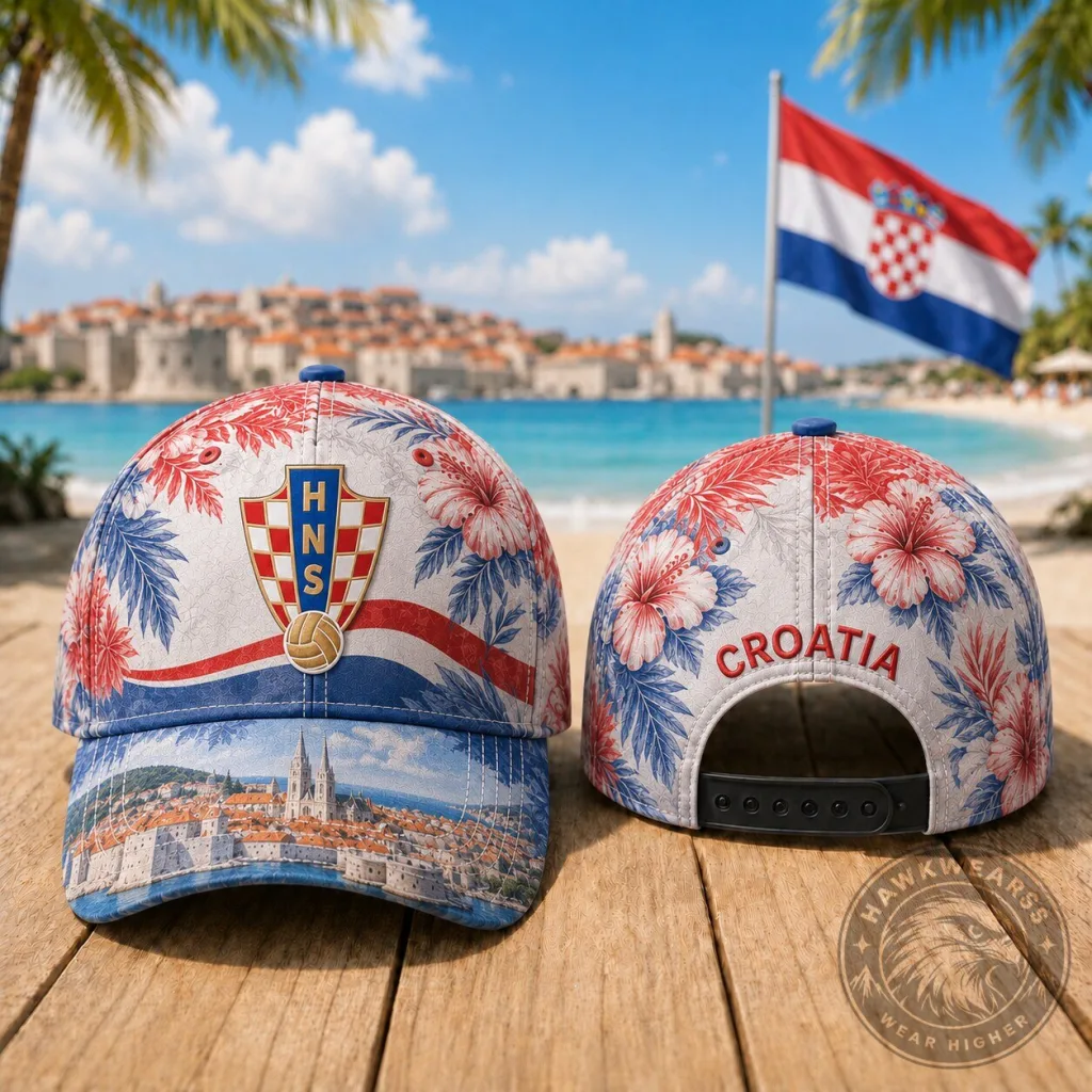 Croatia National Football Team Hibiscus Floral Pattern Cap Hat 41 Croatia National Football Team Hibiscus Floral Pattern Cap Hat