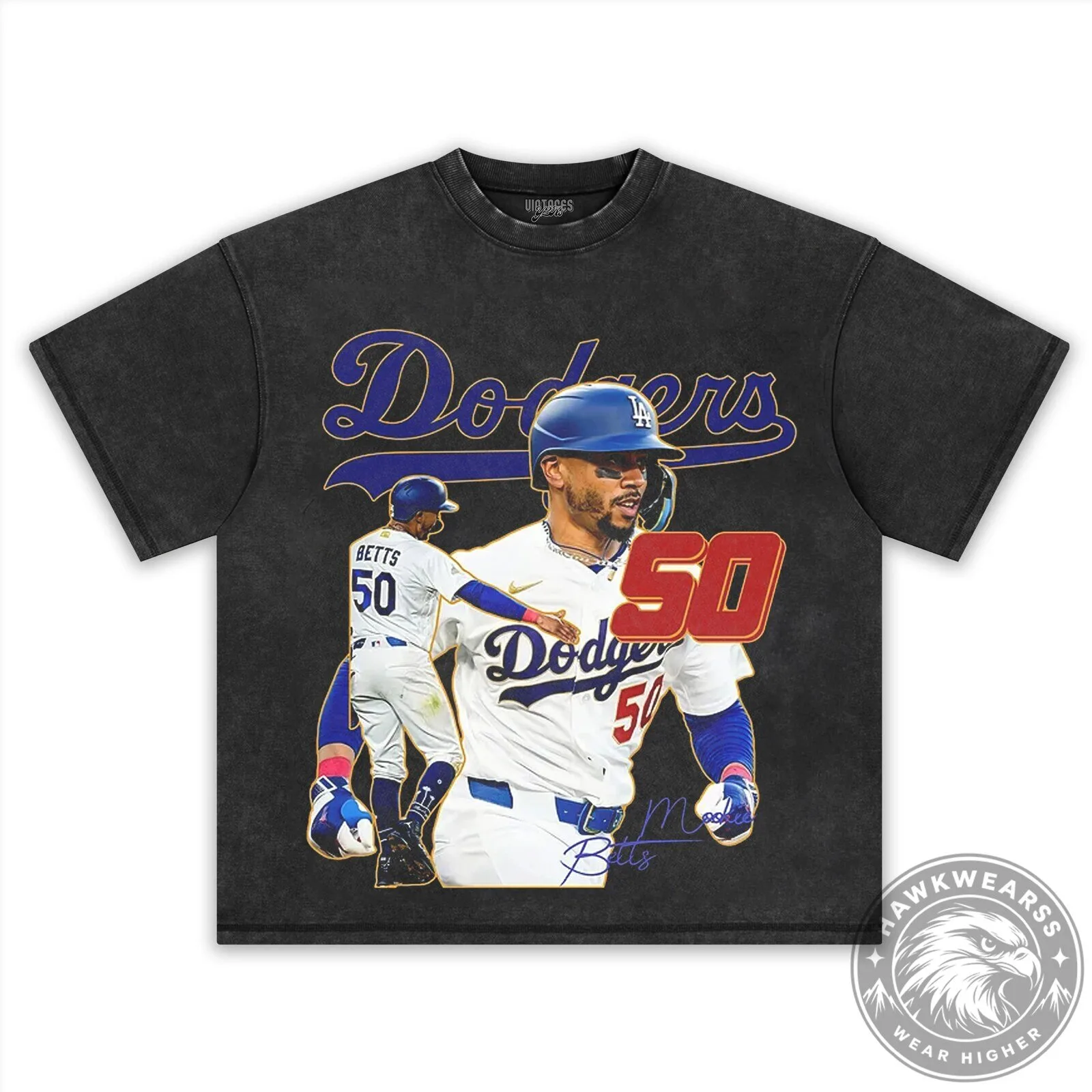 Graphic T-Shirt Featuring Mookie Betts of the Los Angeles Dodgers Baseball Team 15 Graphic T-Shirt Featuring Mookie Betts of the Los Angeles Dodgers Baseball Team
