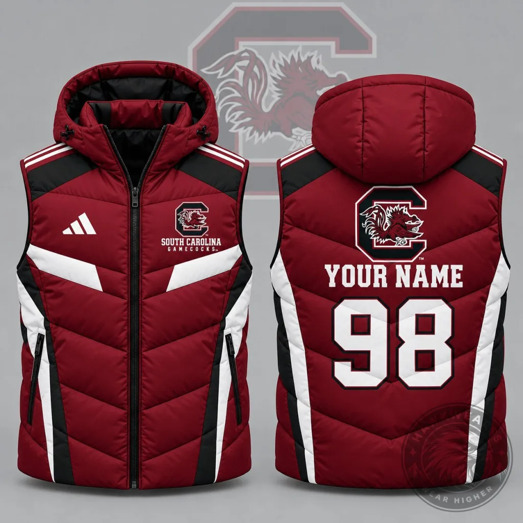 South Carolina Gamecocks Personalized NCAA Team Spirit Puffer Vest South Carolina Gamecocks Personalized NCAA Team Spirit Puffer Vest