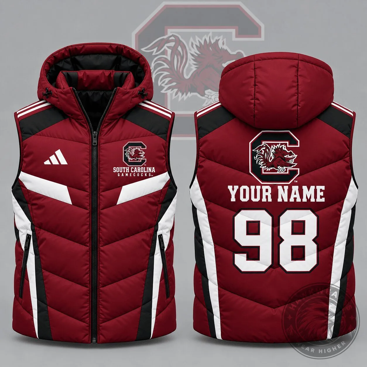South Carolina Gamecocks Personalized NCAA Team Spirit Puffer Vest 7 South Carolina Gamecocks Personalized NCAA Team Spirit Puffer Vest