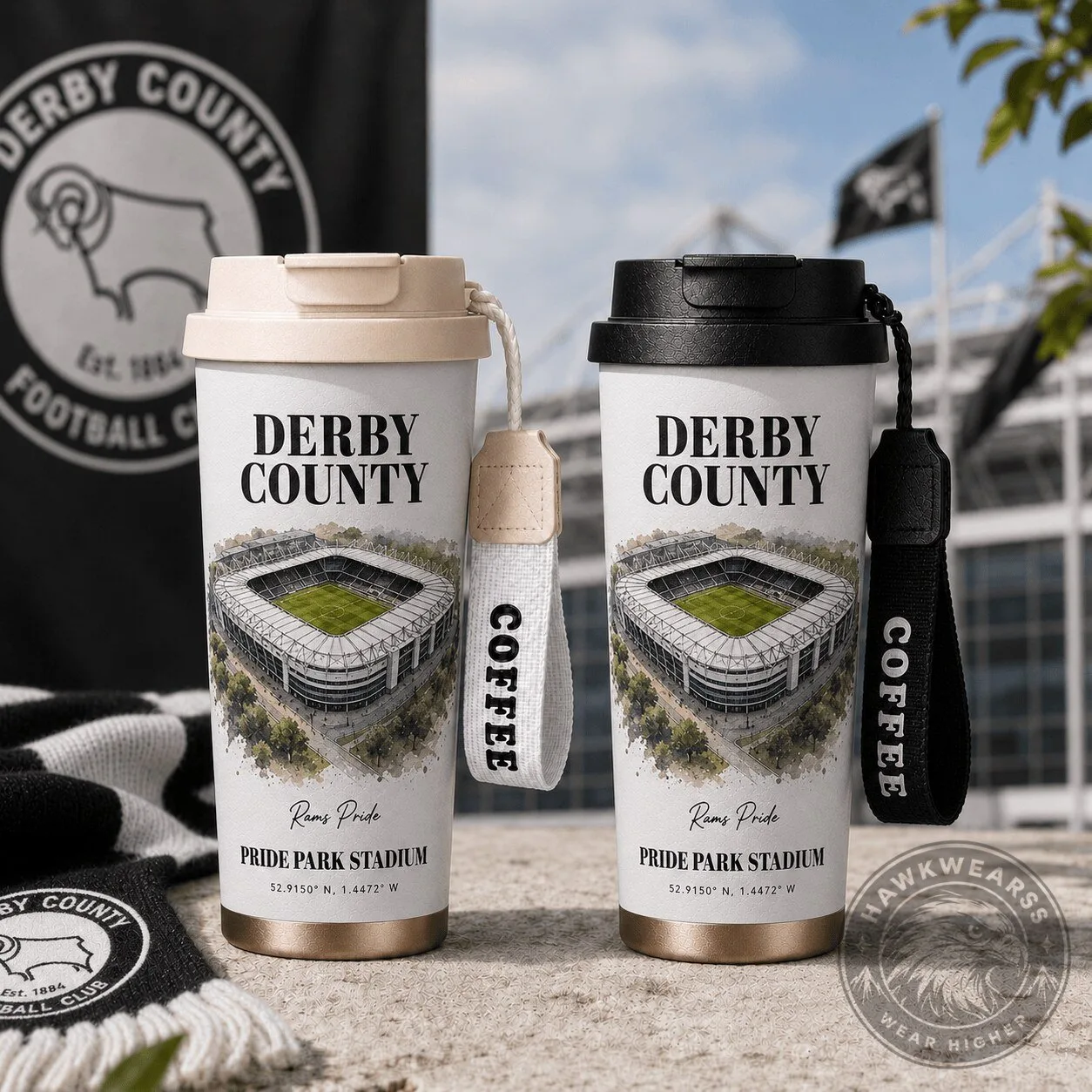 Derby County Football Club Pride Park Stadium Coffee Tumbler